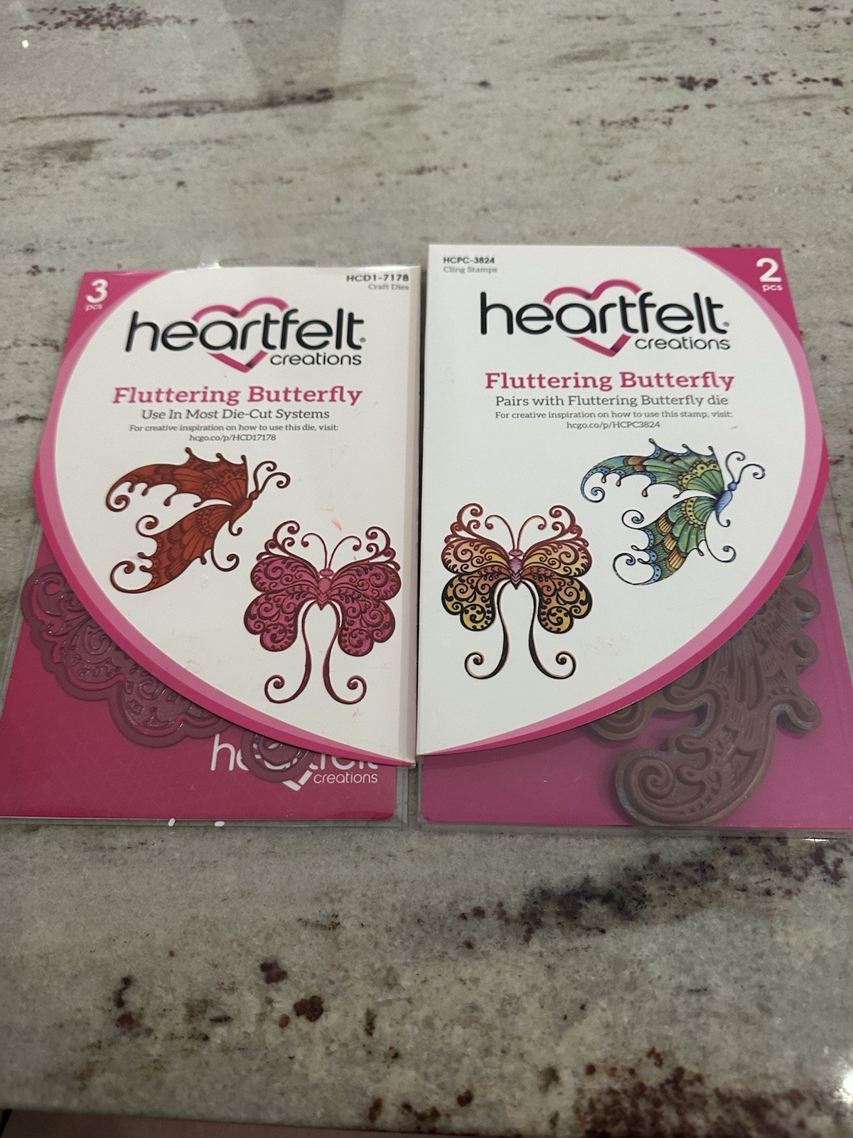 Heartfelt Creations Fluttering Butterfly Craft Dies Rare HCD1-7178 & Stamps Lot