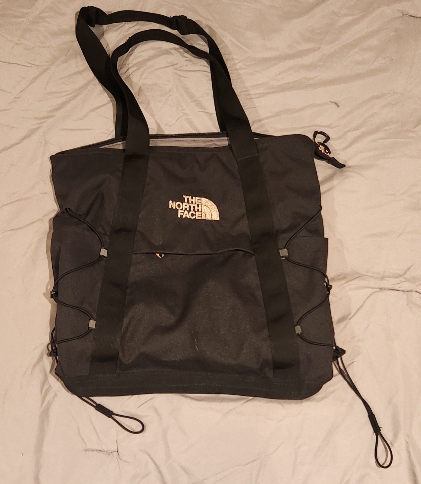 The North Face Borealis Tote Bag Backpack Laptop Sleve Black Gold Womens