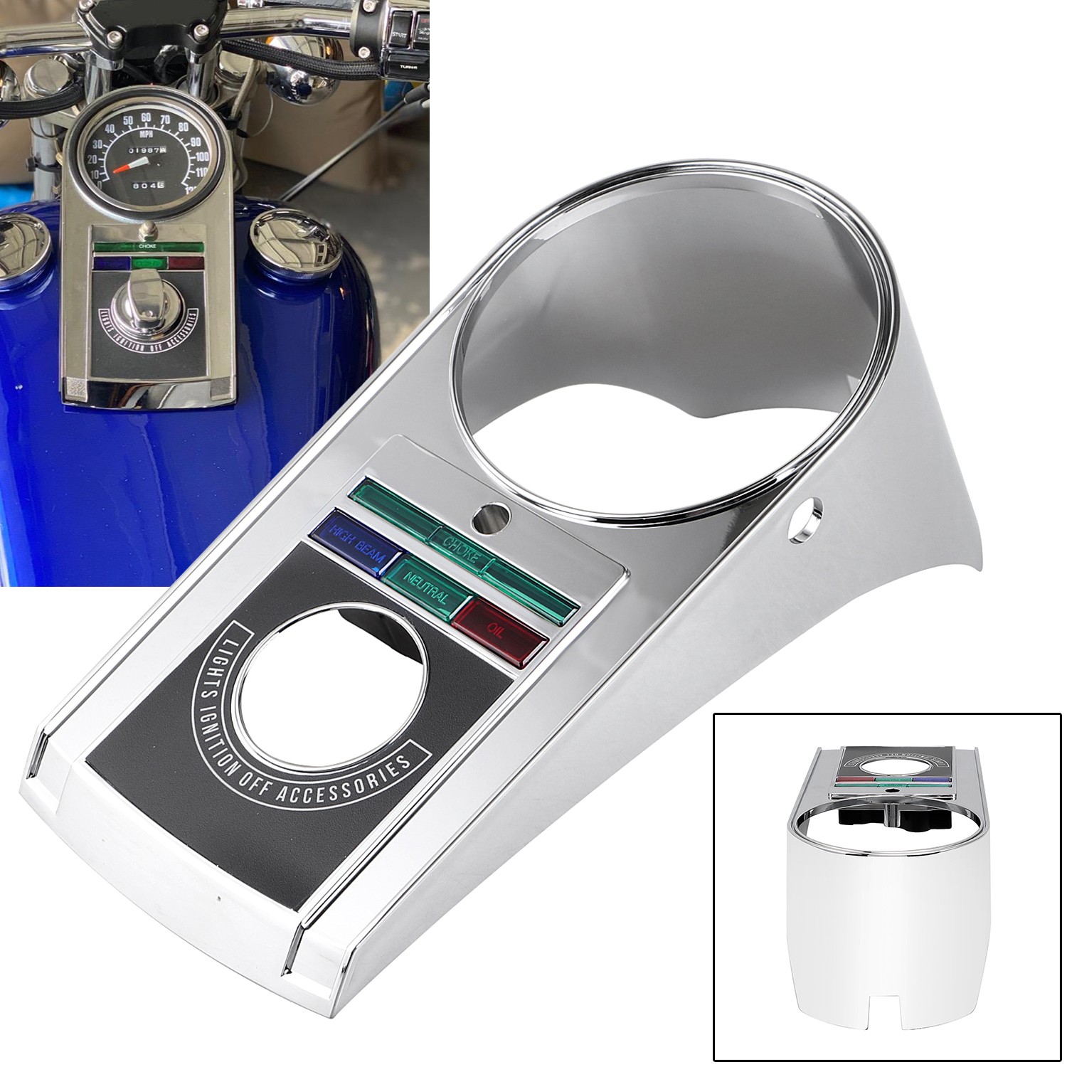 Chrome Dash Speedometer Panel For Harley Electra Glide FLHT Softail FXST FXSTC