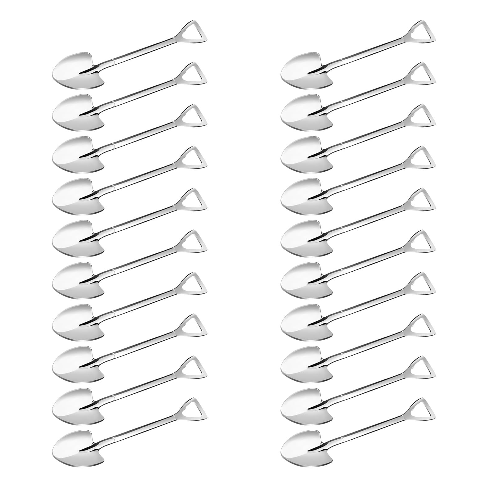 votuyet 20 Pack silver Shovel Shape Demitasse Espresso 20silver, Silver