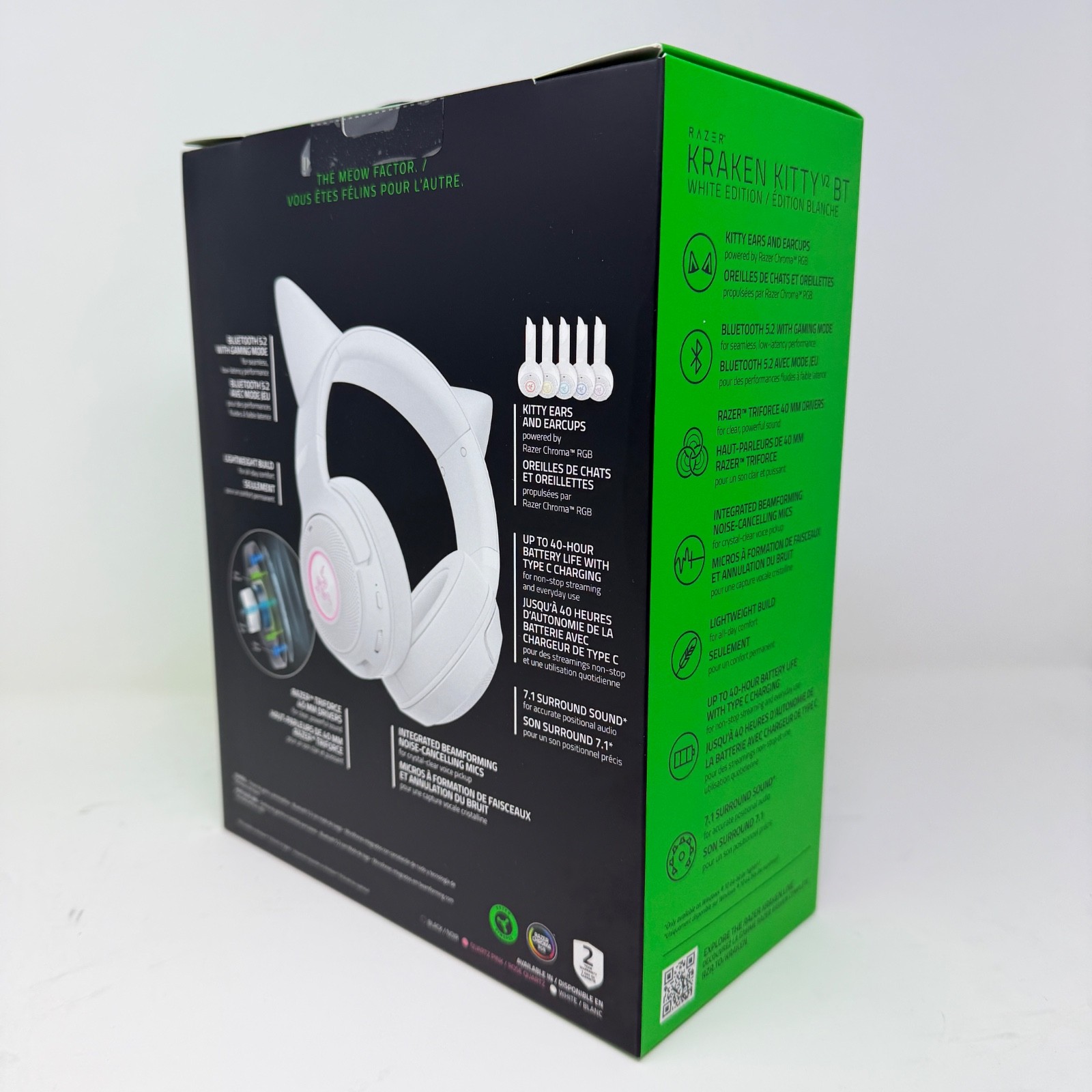 Razer Kraken Kitty V2 BT Wireless Bluetooth RGB Headset Gaming Headphones White