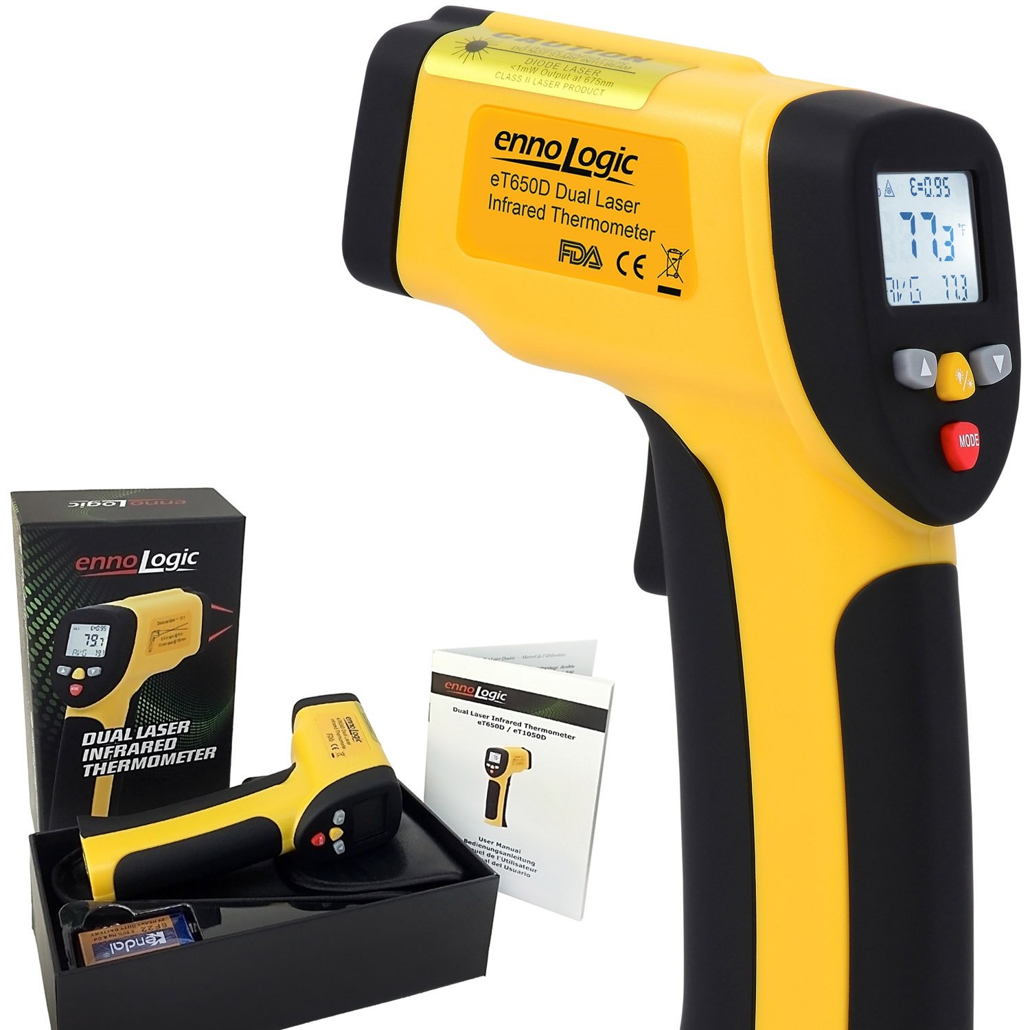 eT650D Temperature by - Dual Laser Non-Thermometer -58°F to 1202°F - NIST Opt...