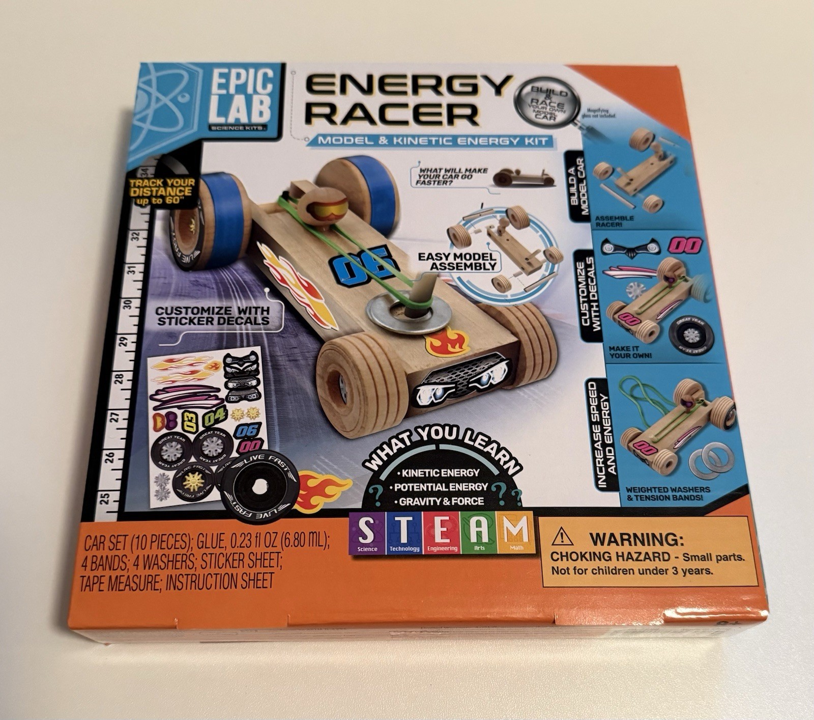 Epic Lab STEAM Energy Racer Model & Kinetic Energy Kit Car