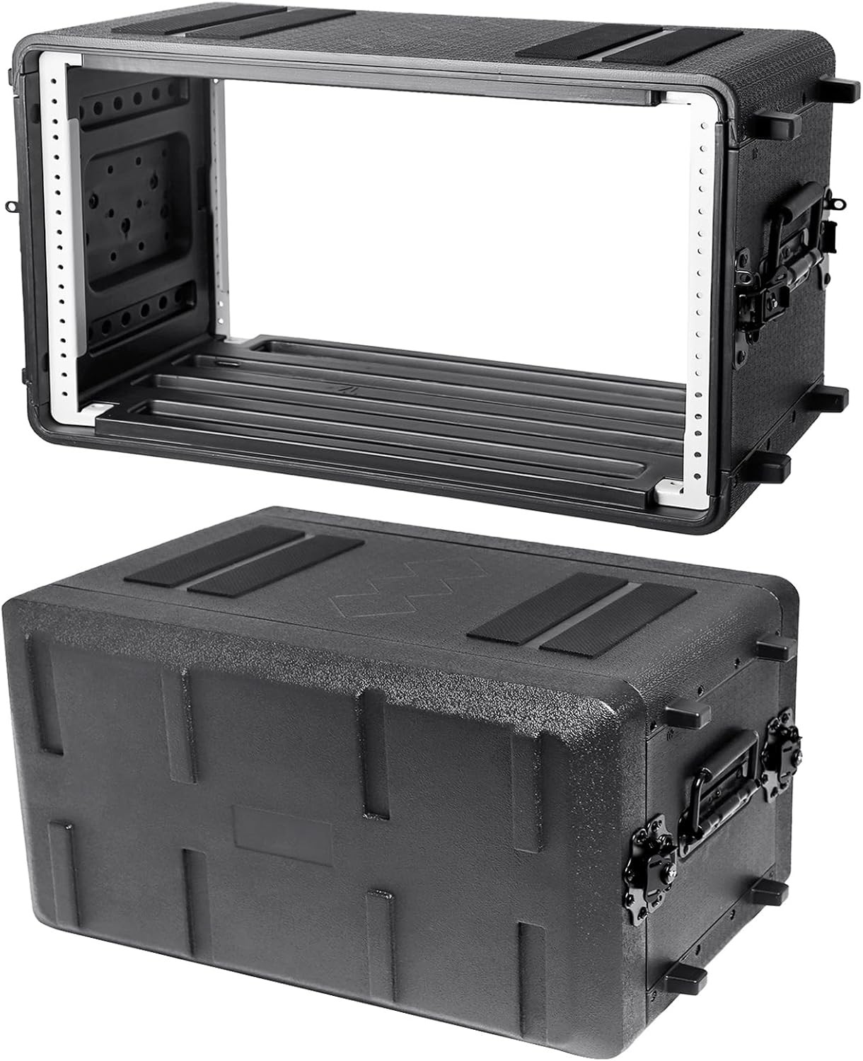 6U Rack Case Shallow 16" Depth,19" Rackmount Flight Cases Shockproof Mount Racks