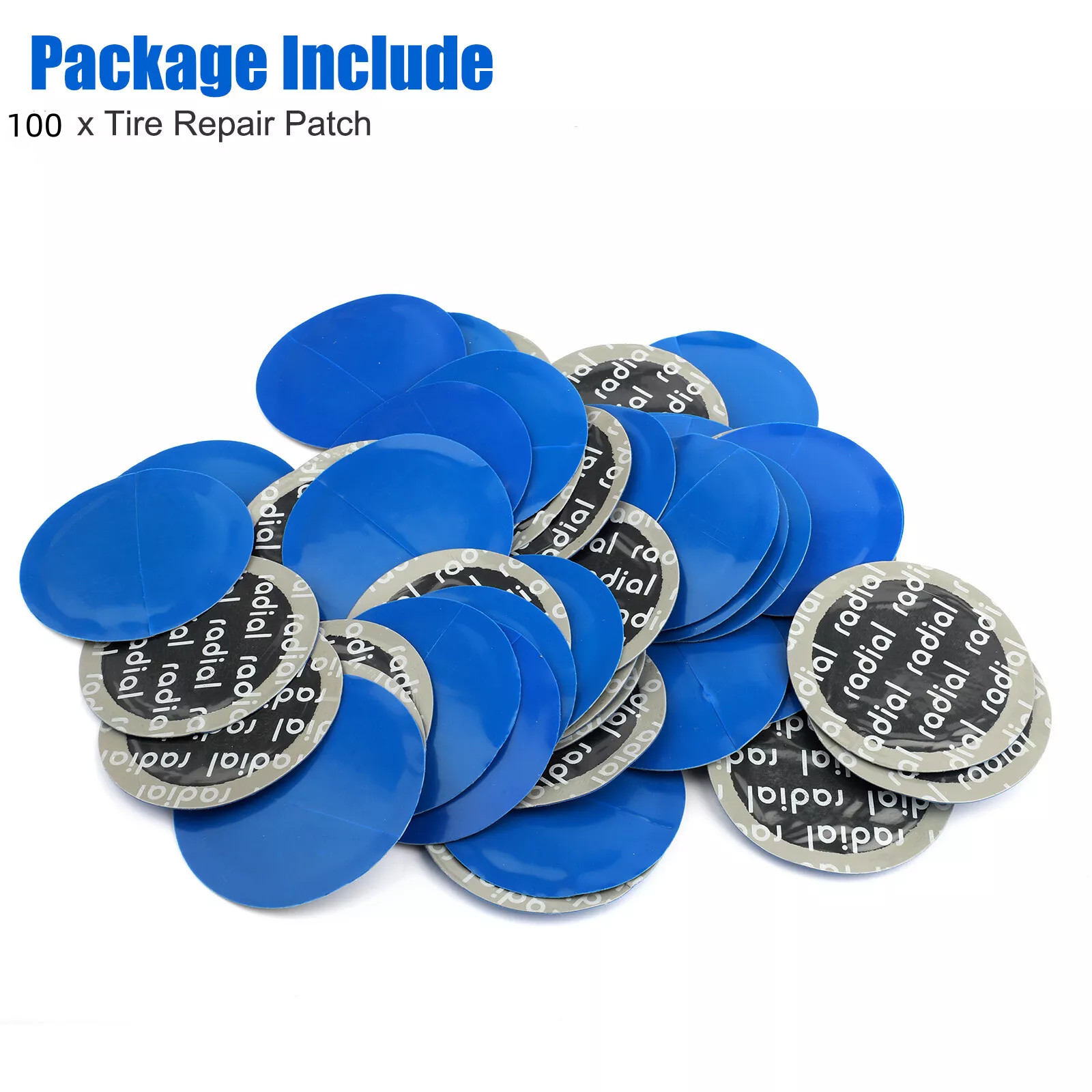 100 PCS MEDIUM SIZE (2-1/4") ROUND RADIAL REPAIR TIRE PATCHES WITH HIGH QUALITY