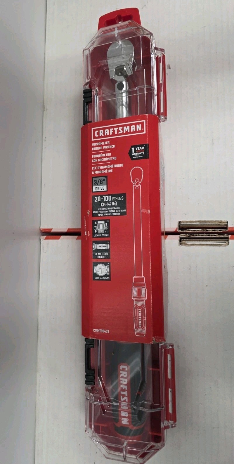 Craftsman CMMT99433 3/8" Inch Micrometer Torque Wrench 20-100 ft-lbs - NEW