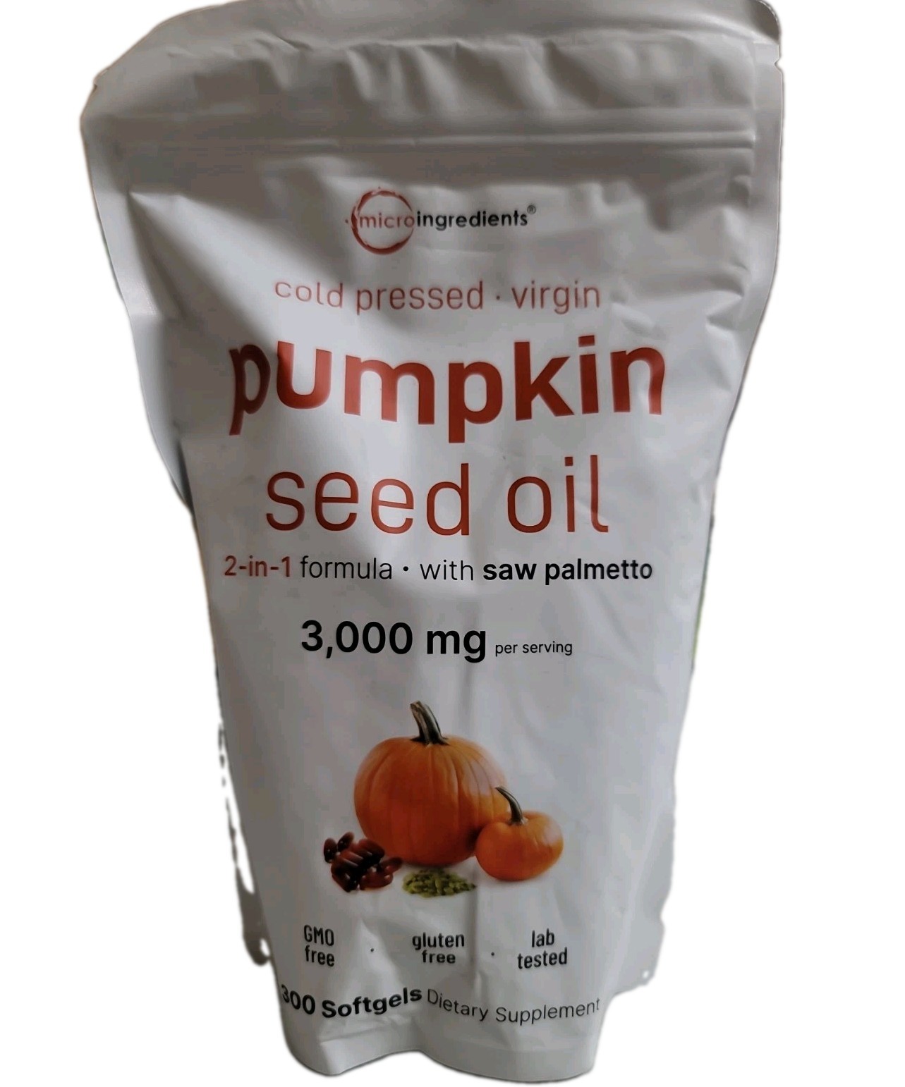 Micro Ingredients Pumpkin Seed Oil With Saw Palmetto 3,000 mg 300 Softgels