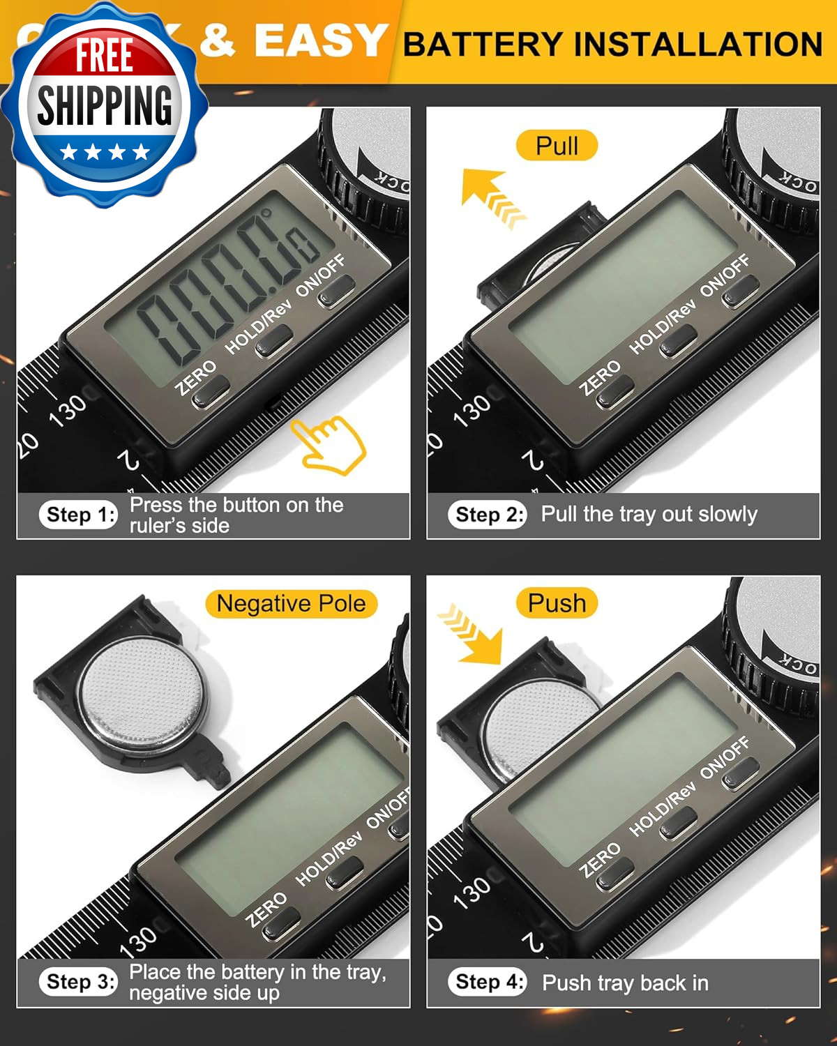 Protractor Digital Angle Finder Protractor with LCD Display 2 In-1 360° Angle...