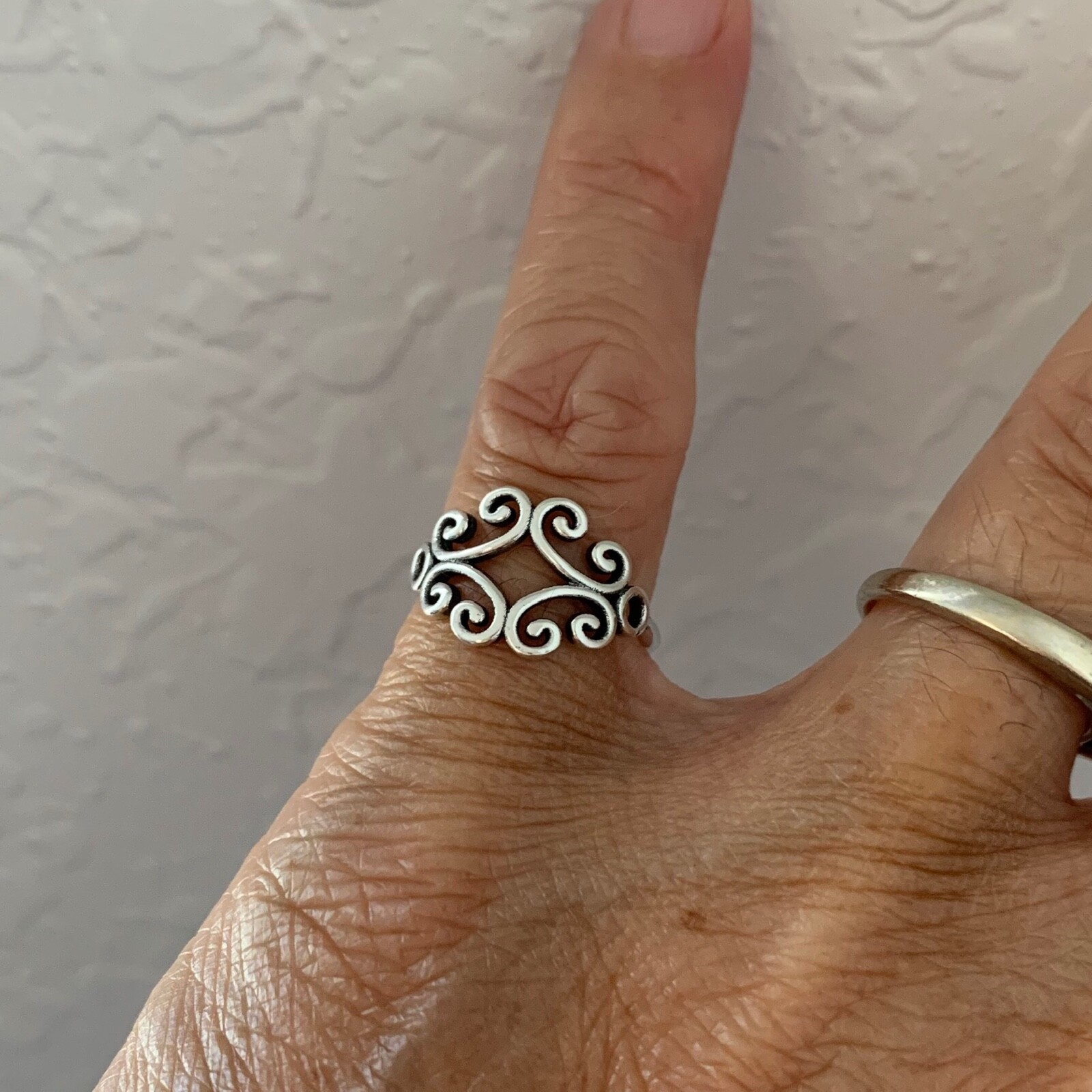 Sterling Silver Swirly Toe Ring, Silver Rings, Swirl Ring, Boho Ring