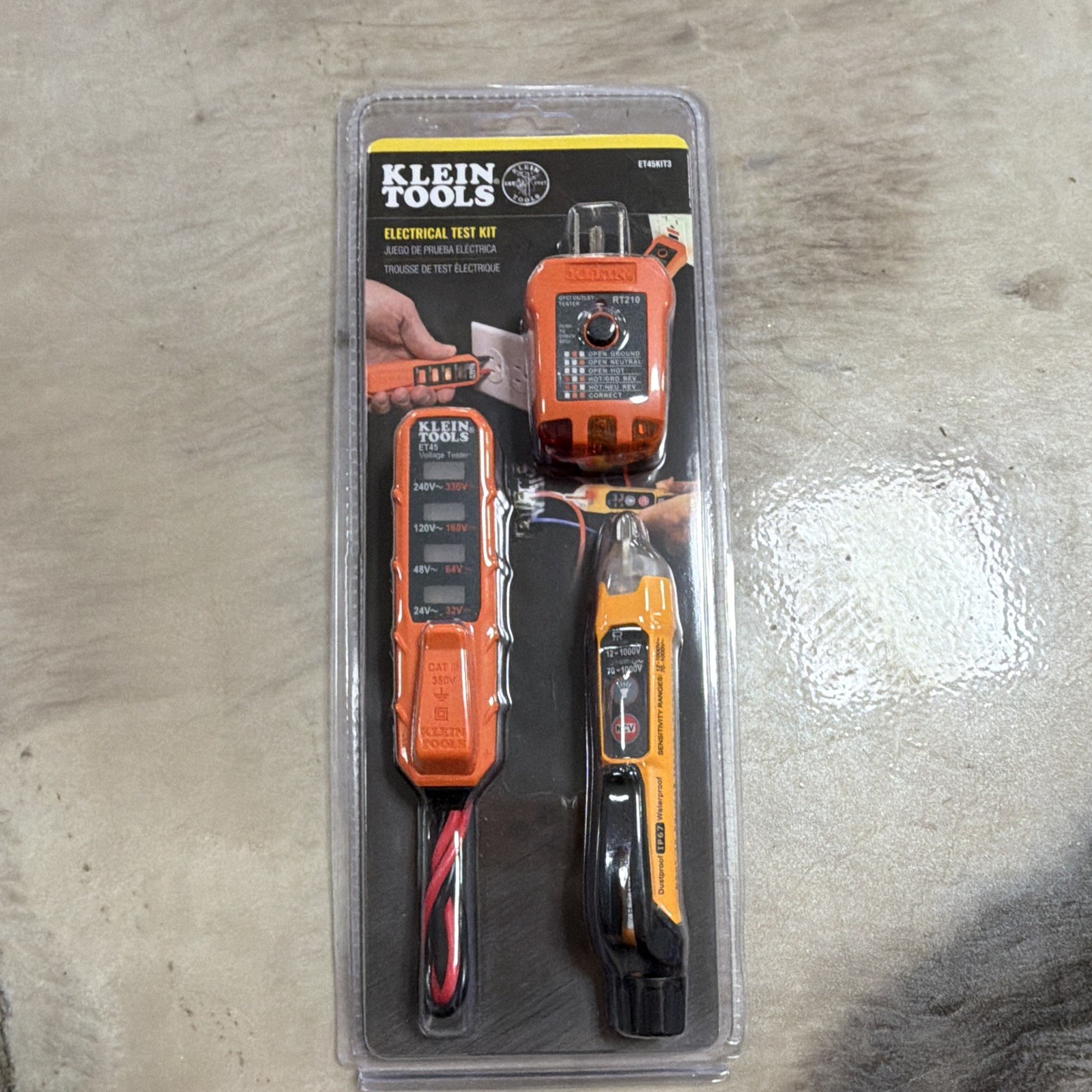 Klein Tools ET45KIT3 Electrical Test Kit Non-Contact Voltage Tester Orange/Black