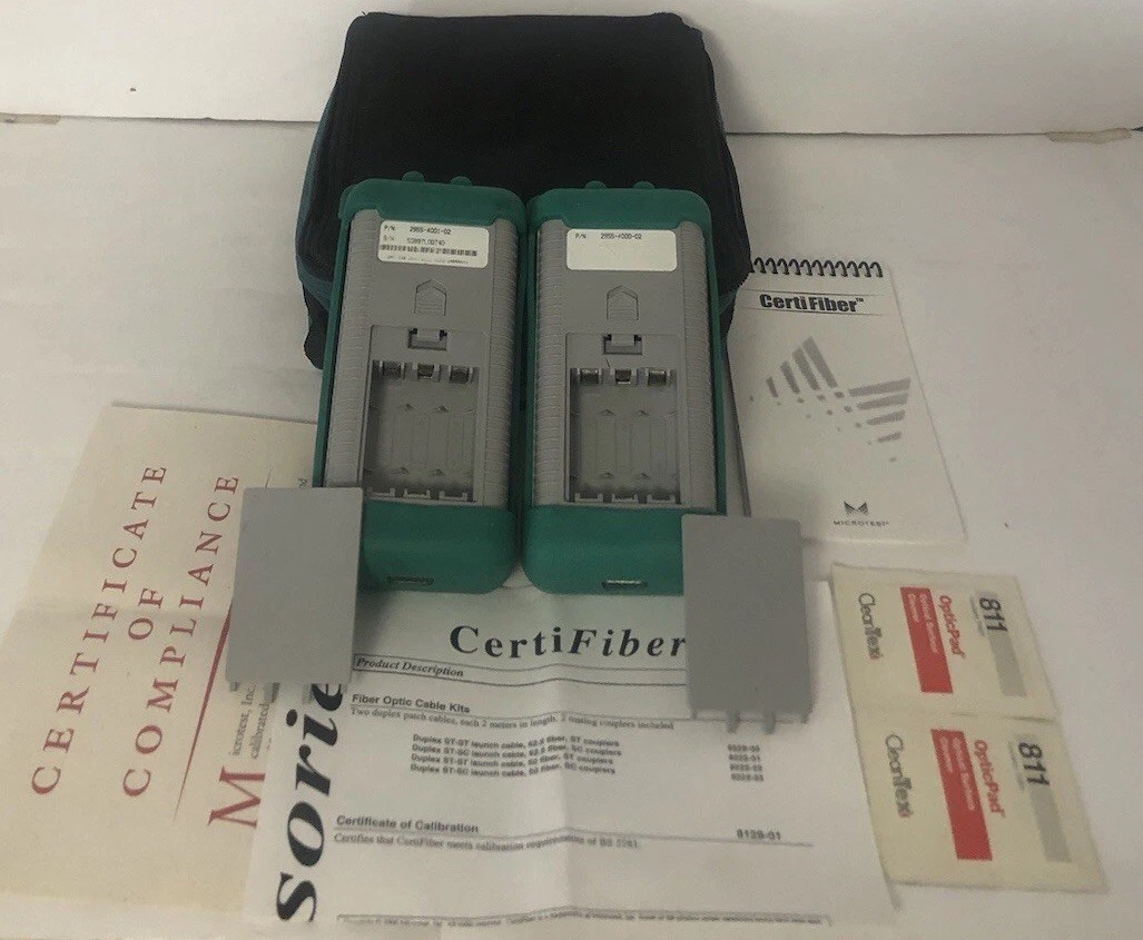 Microtest CertiFiber Optic Advanced certification multimode Fiber Network Excell