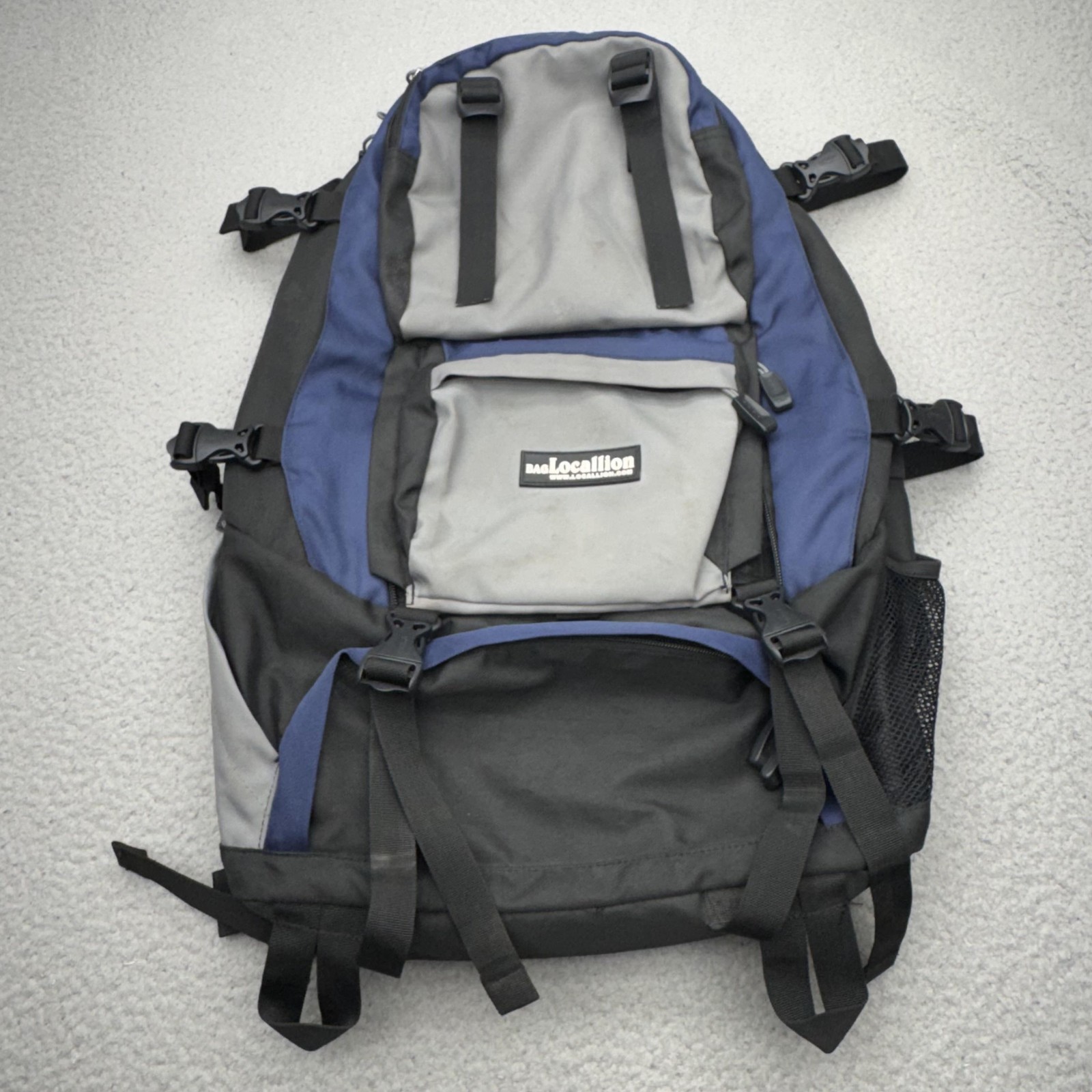 LOCAL LION Black 24" Hiking Travel Backpack Men Ventilated Waist Belt Outdoor