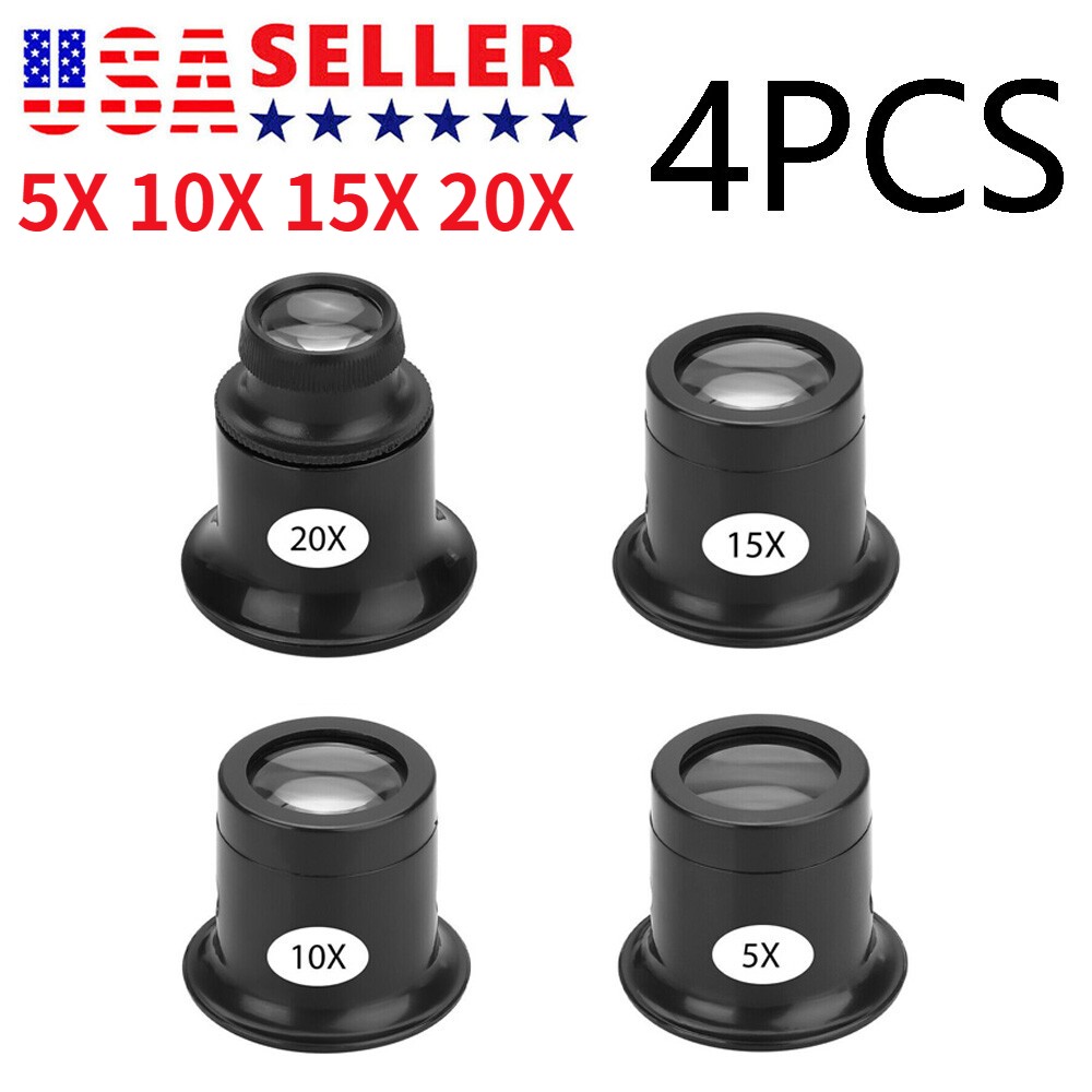 5X 10X 15X 20X Pocket Magnifying Jewelry Eye Glass Magnifier Jewelers Loop Loupe