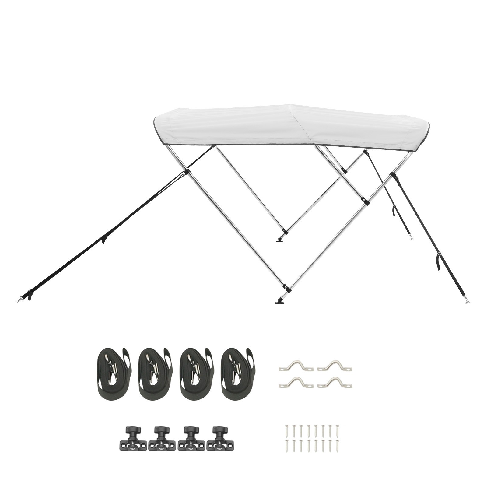 3 Bow Bimini Top Boat Cover 6ft Long 46"H×61"-66"W Awning Canopy UV protection