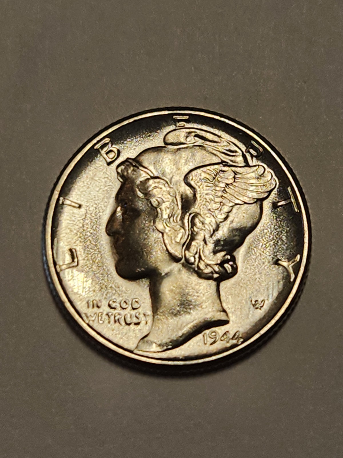 1944 UNC+++ Full Split Bands Mercury Dime Rare Blast White