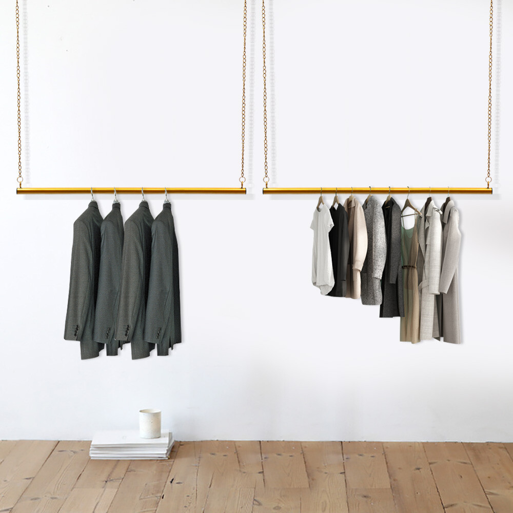 2pcs Clothing Hanging Rack Adjustable Chain Garment Rack Clothes Display Retail