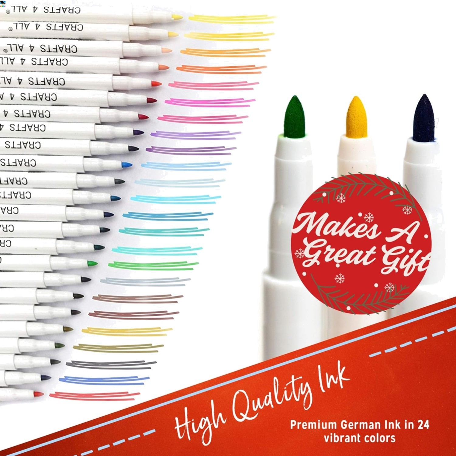Fabric Pens for Clothes - Pack of 24 No Fade, Fabric Markers Permanent for Te...