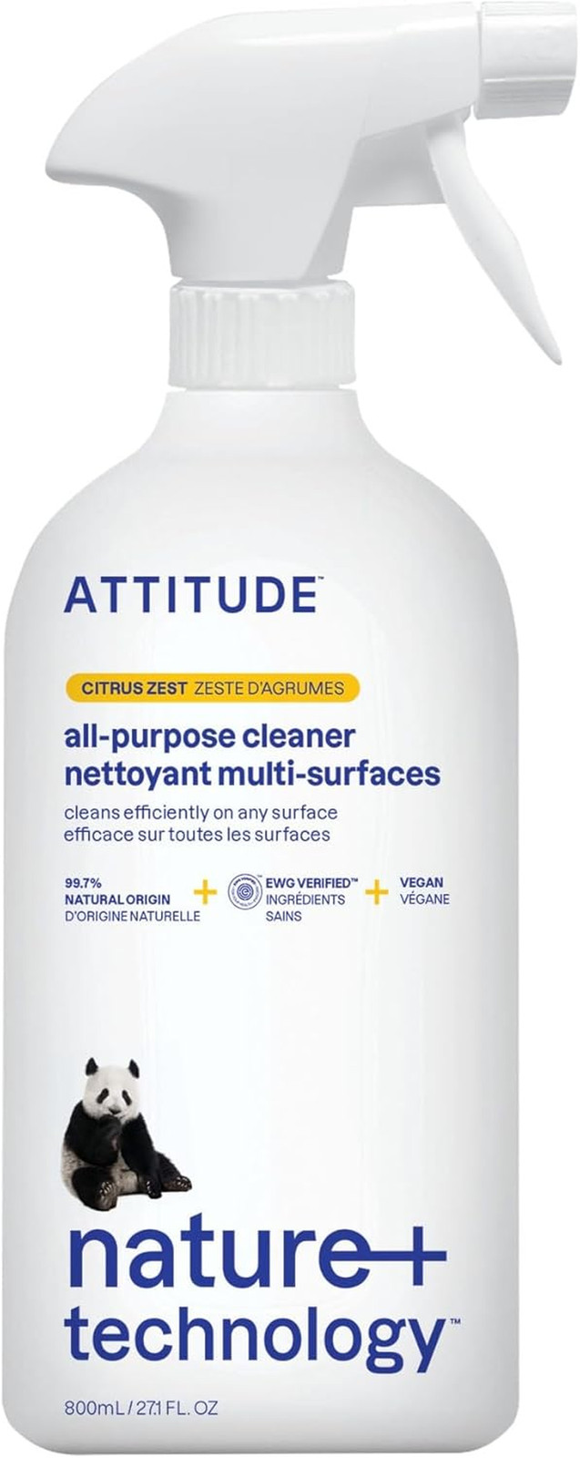 ATTITUDE All Purpose Cleaner Spray, EWG Verified, Vegan, Made with 94% Plant-Bas
