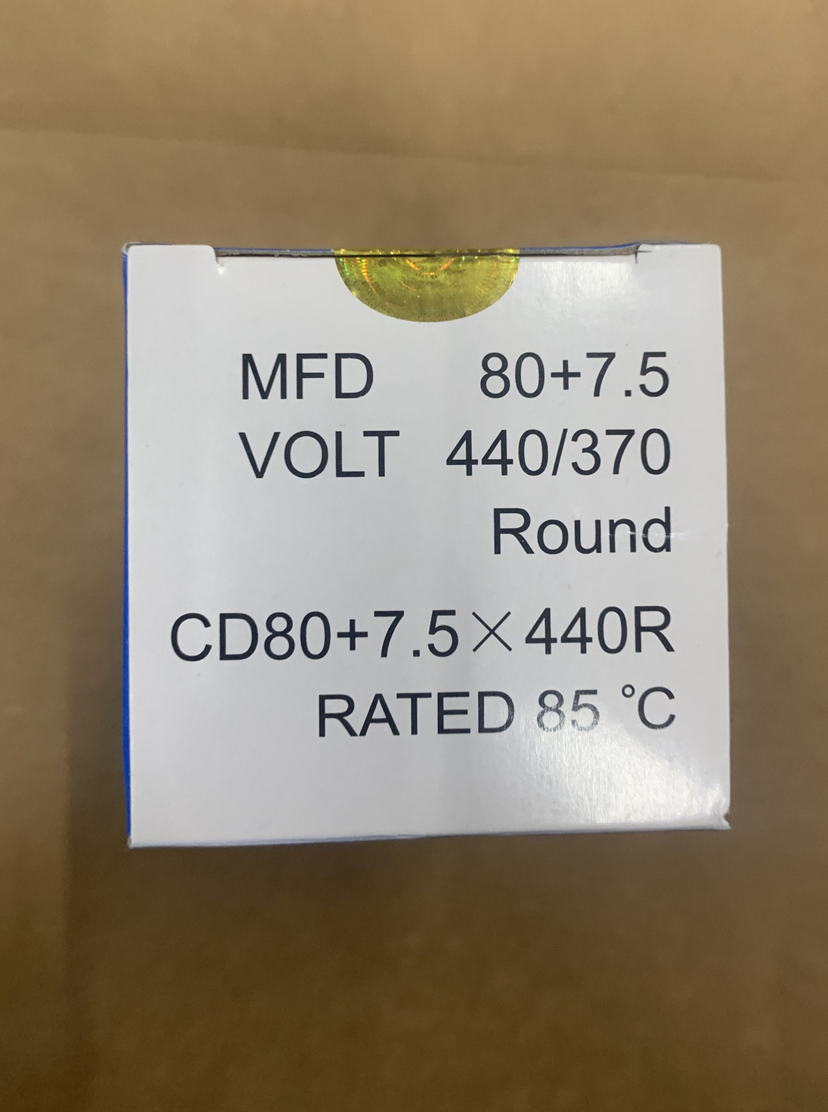 SUPCO CD80+7.5X440R ROUND DUAL RUN CAPACITOR (80+7.5 MFD X 440VAC)