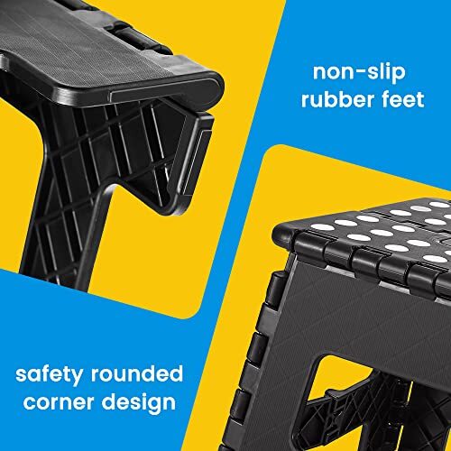 Foldable Step Stool Small Collapsible Folding Durable Fold Up Heavy Duty No