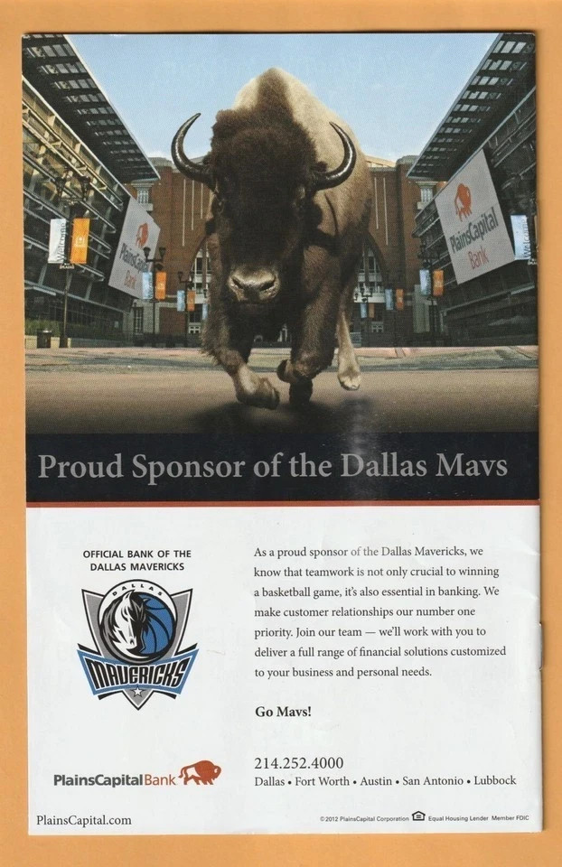 2013 Milwaukee Bucks Dallas Mavericks Program Dirk Nowitzki Jae Crowder