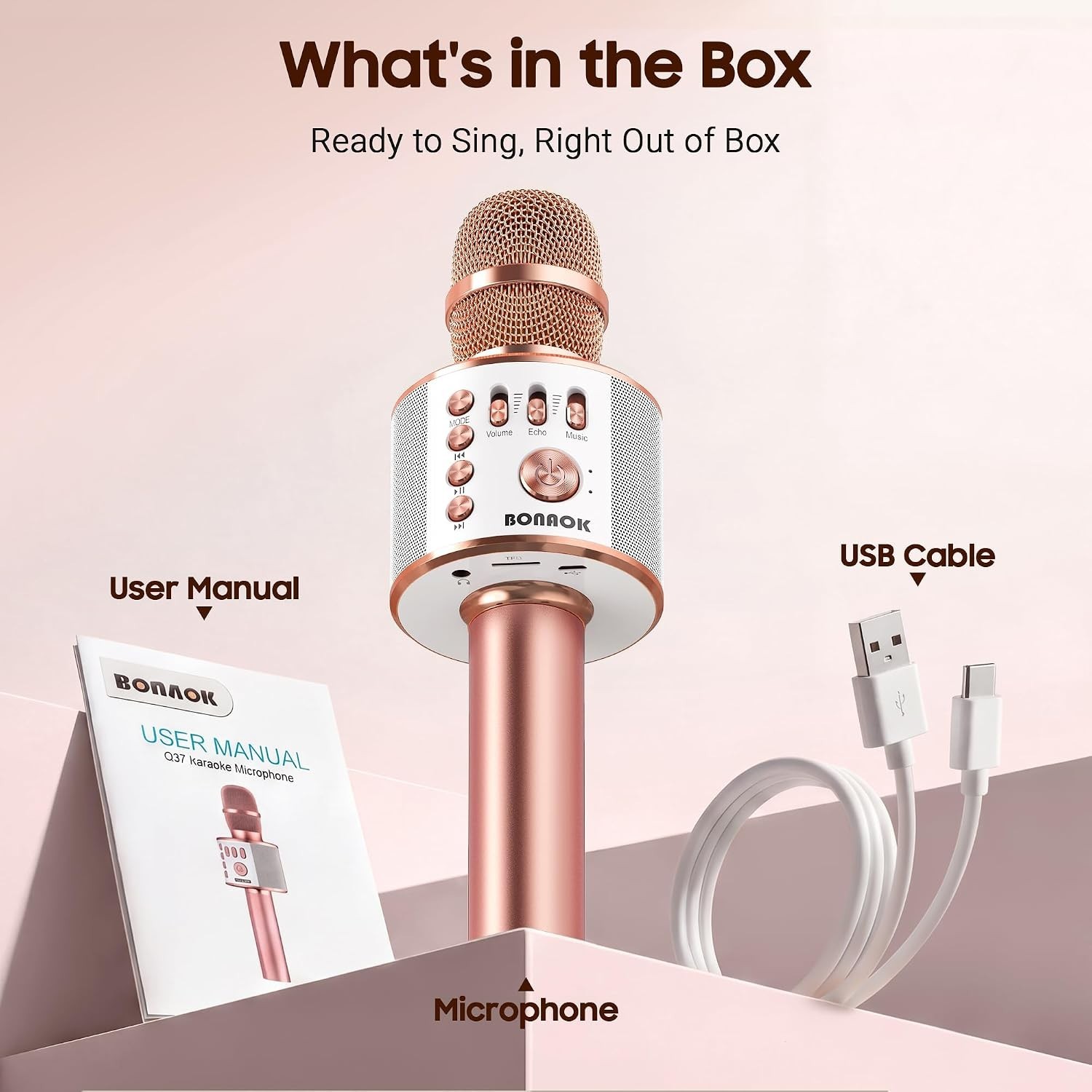 Portable Handheld Karaoke Mic with Bluetooth & Echo Mode - Perfect for All Ages
