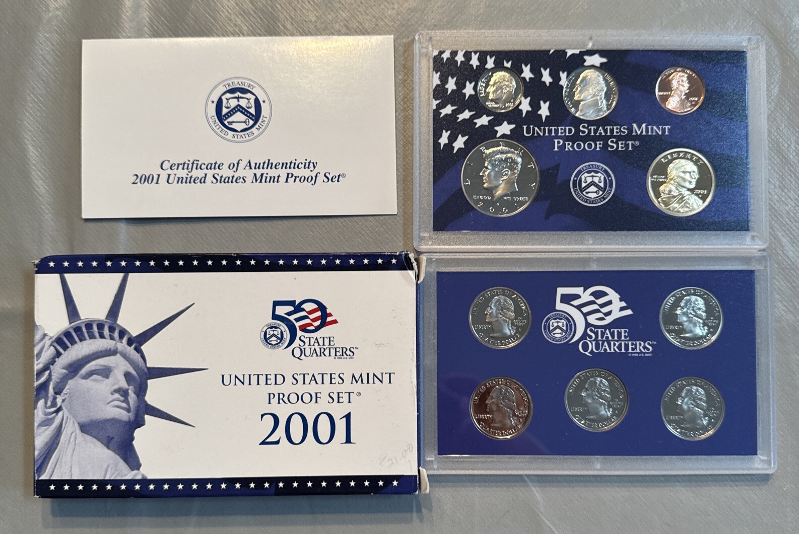 2001-S US Mint Proof Set 10 Coin Set OGP Original Government Packaging COA