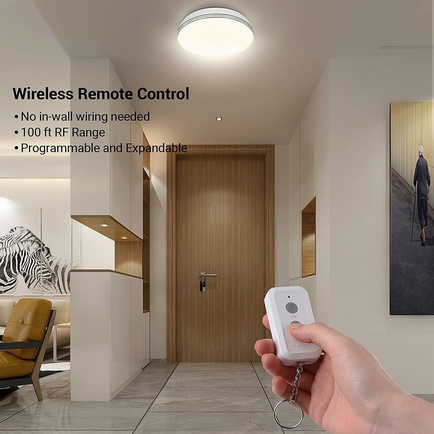 DEWENWILS Wireless Wall Light Switch and Receiver Kit 100 Ft RF Range