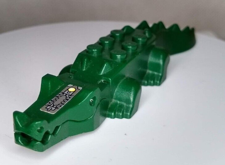 LEGO Animal Water Dark Green Alligator Crocodile Teeth Circuitry Good Condition