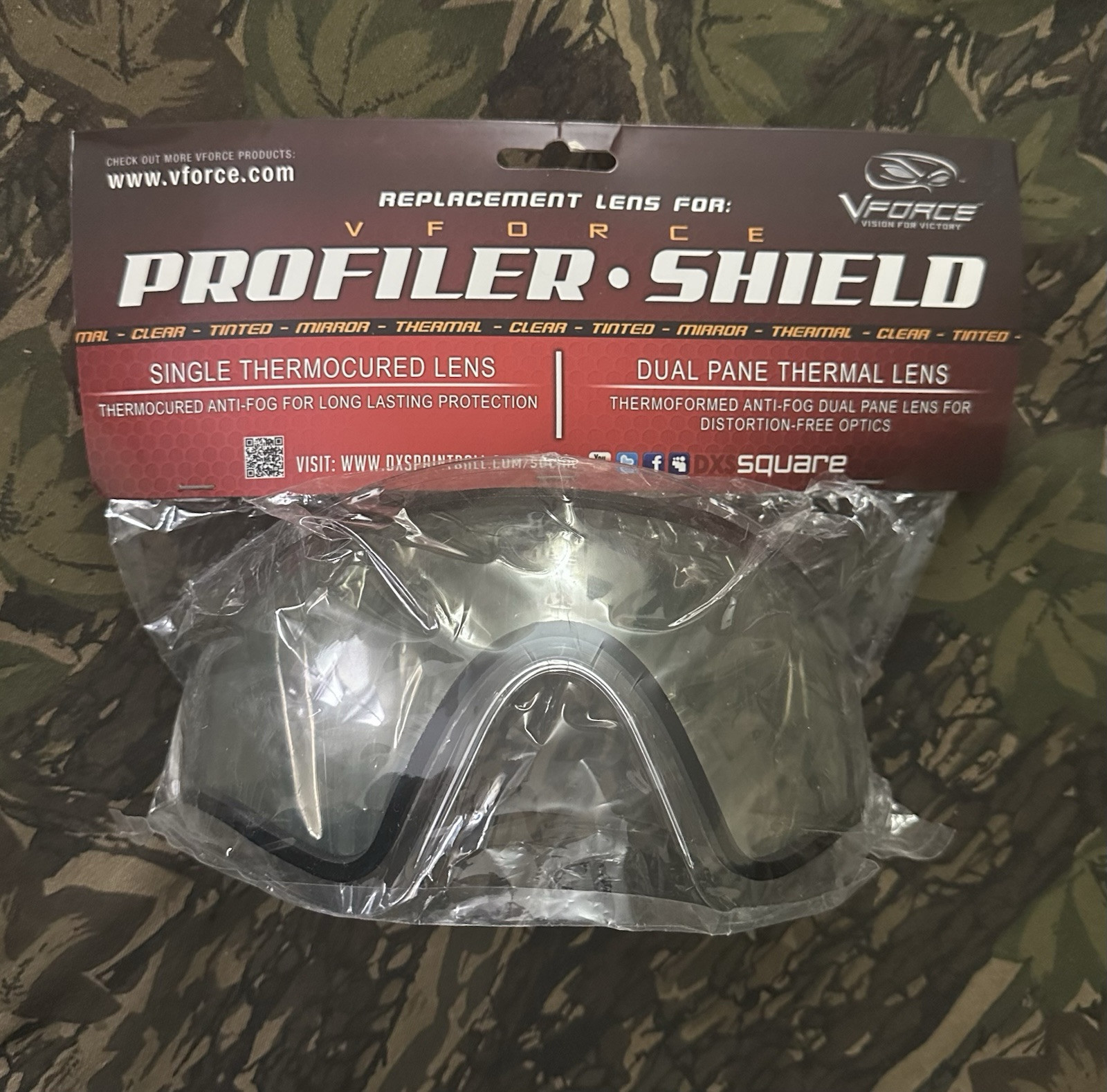 V-Force Profiler Shield Morph Dual Pane Thermal Anti-Fog Paintball Lens Clear
