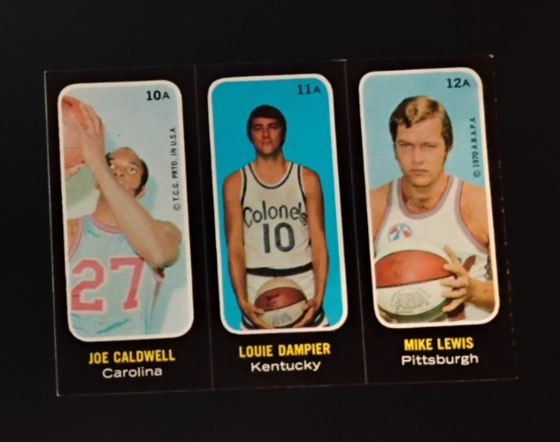 1971-72 Topps Basketball Stickers (Caldwell,Dampier,Lewis) #10A,11A,12A nr mint