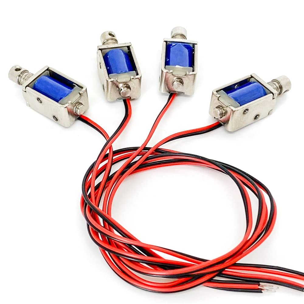 4Pcs DC 12V Micro Push Pull Solenoid Electromagnet Mini Solenoid Linear Actua...