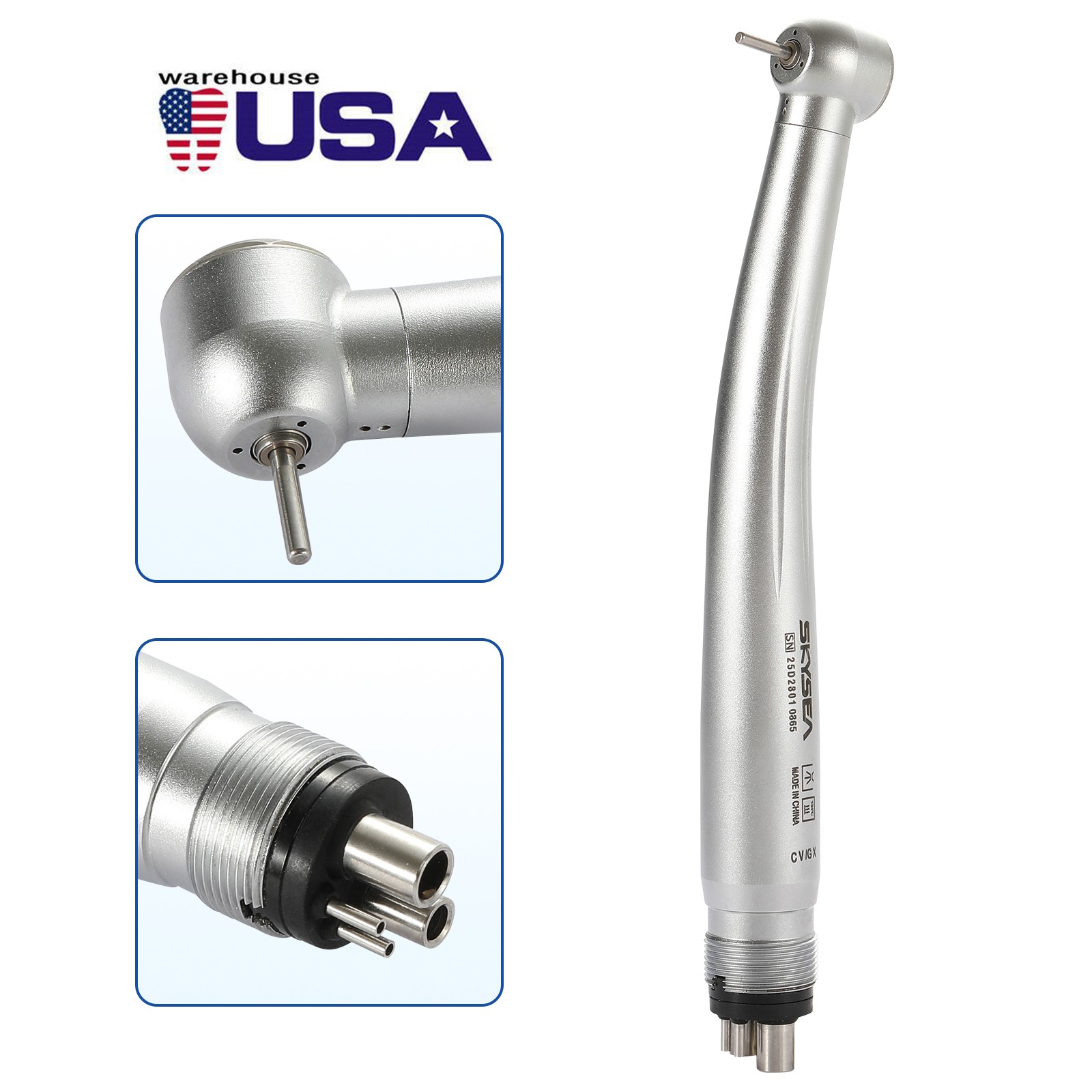 SKYSEA Dental High Fast Speed Turbine Handpiece Big Head 4 Hole 1 Year Warranty