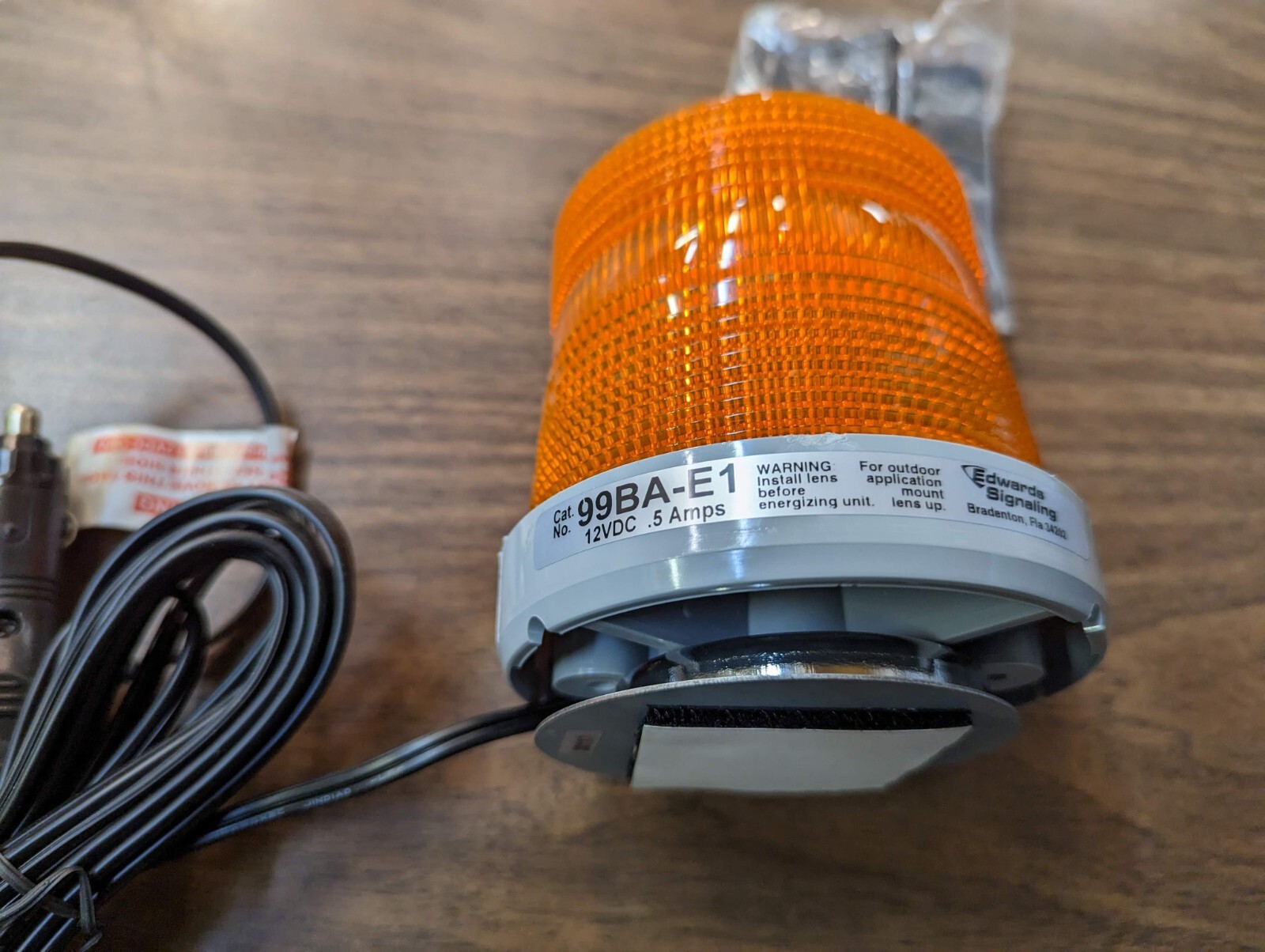 Edwards Signaling AdaptaBeacon 99BA-E1 Amber Strobe 12VDC