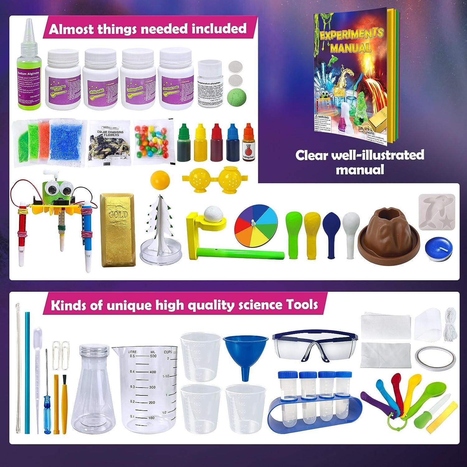150 Experiments Science Kit for Kids - STEM Educational Toy - Chemistry Physics