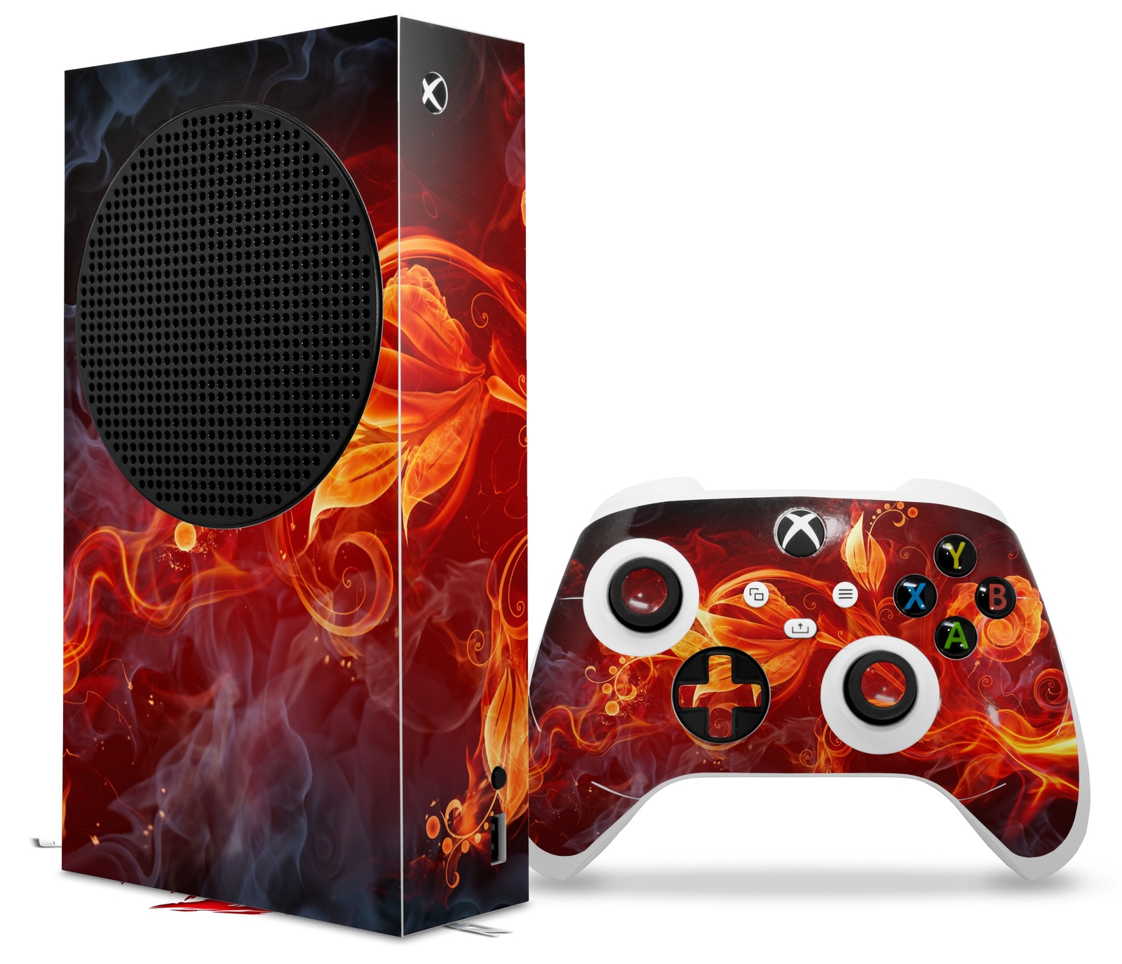 Skins XBOX Series S Console Controller Fire Flower