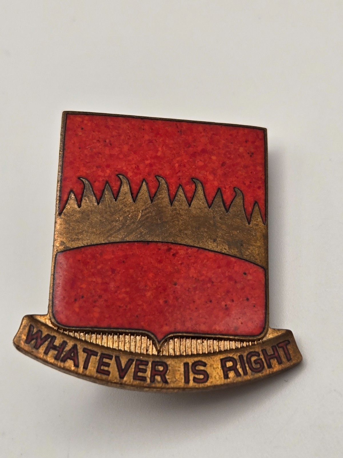 Vintage Army DUI Pin - "Whatever is Right" 25th Field Artillery Regiment