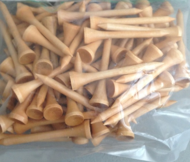 200 Ct Professional Tee 2 1/8" Wood Tees NATURAL Color