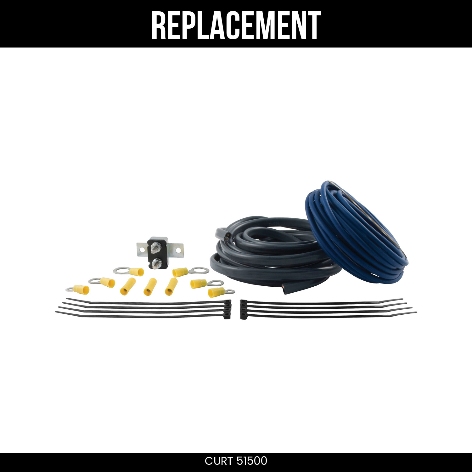 CURT Electric Trailer Brake Controller Wiring Kit Replacement Part 51500