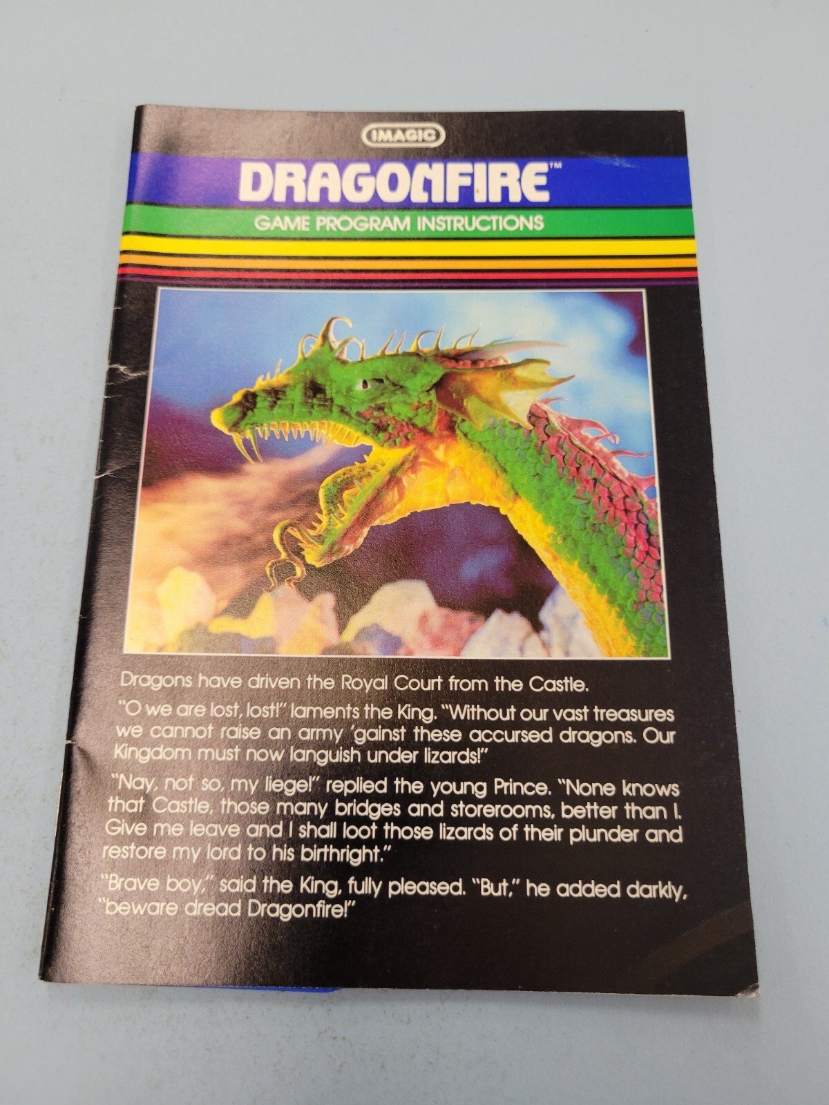 Dragonfire Intellivision Manual Only