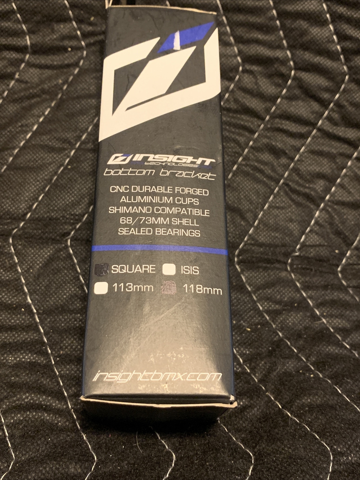 INSIGHT TECHNOLOGIES SQUARE TAPERED BOTTOM BRACKET 118 mm. BMX RACING