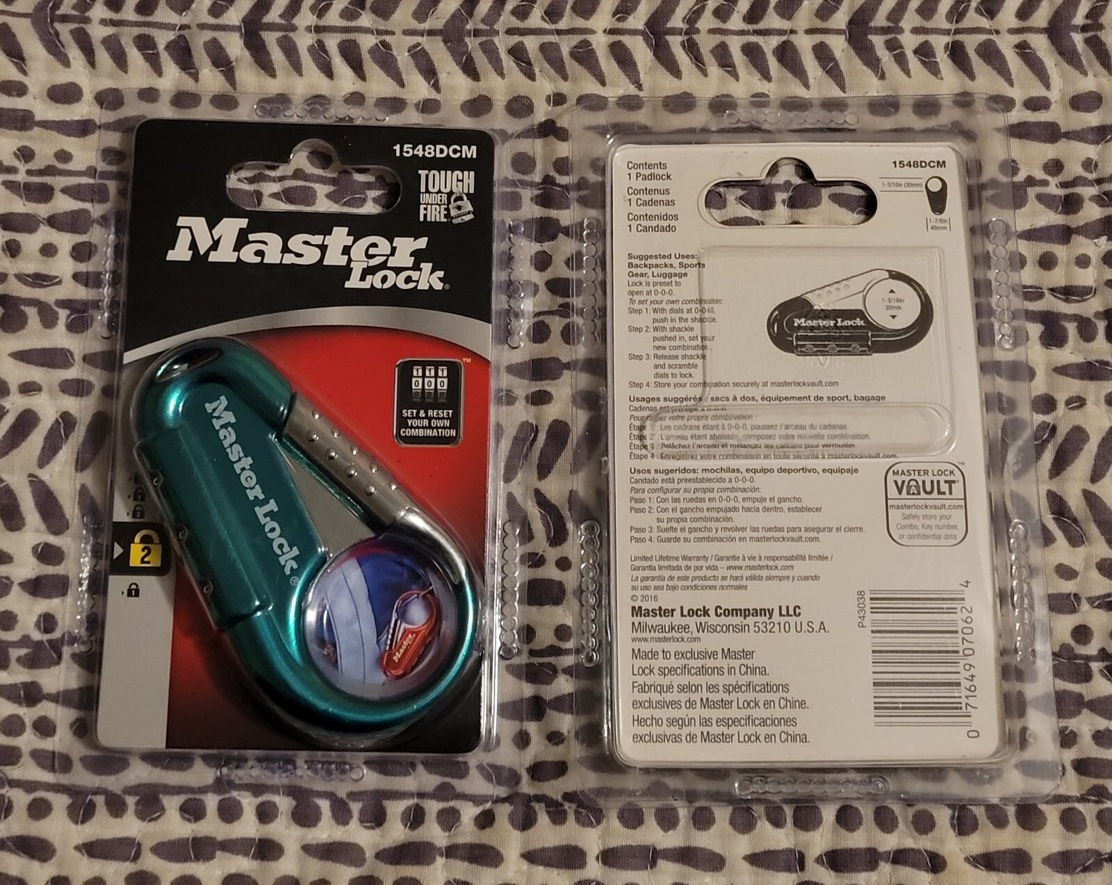 Master Lock Set Your Own Combination Backpack Sports Padlock 1548DCM GREEN