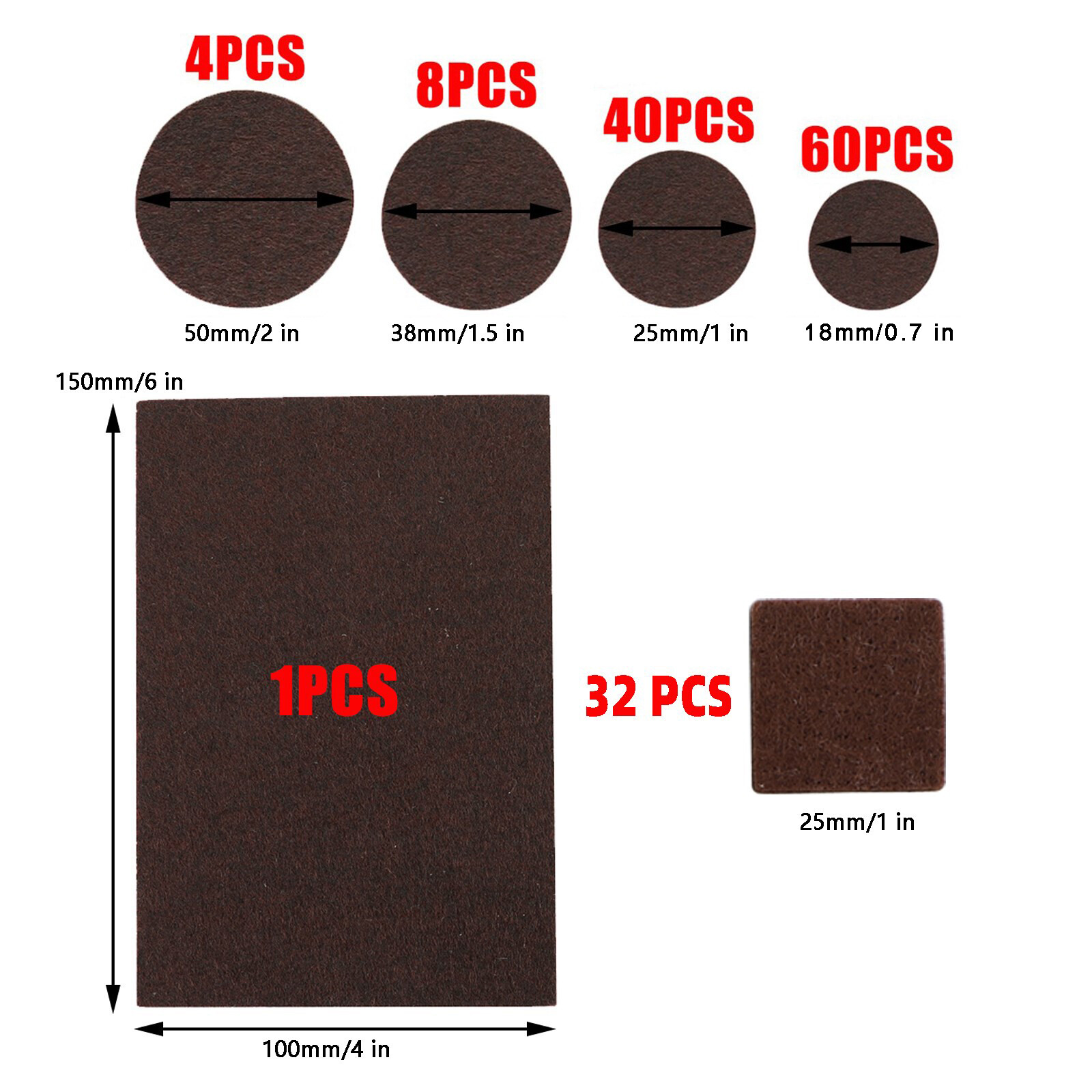 145Pcs Furniture Pads Chair Leg Floor Protectors Felt Pads Hardwood Floors,
