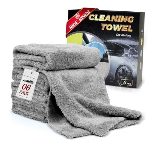 Coral Fleece Car Wash Cleaning Towel for Car,Absorbent, Lint-Free, Long-grey-6