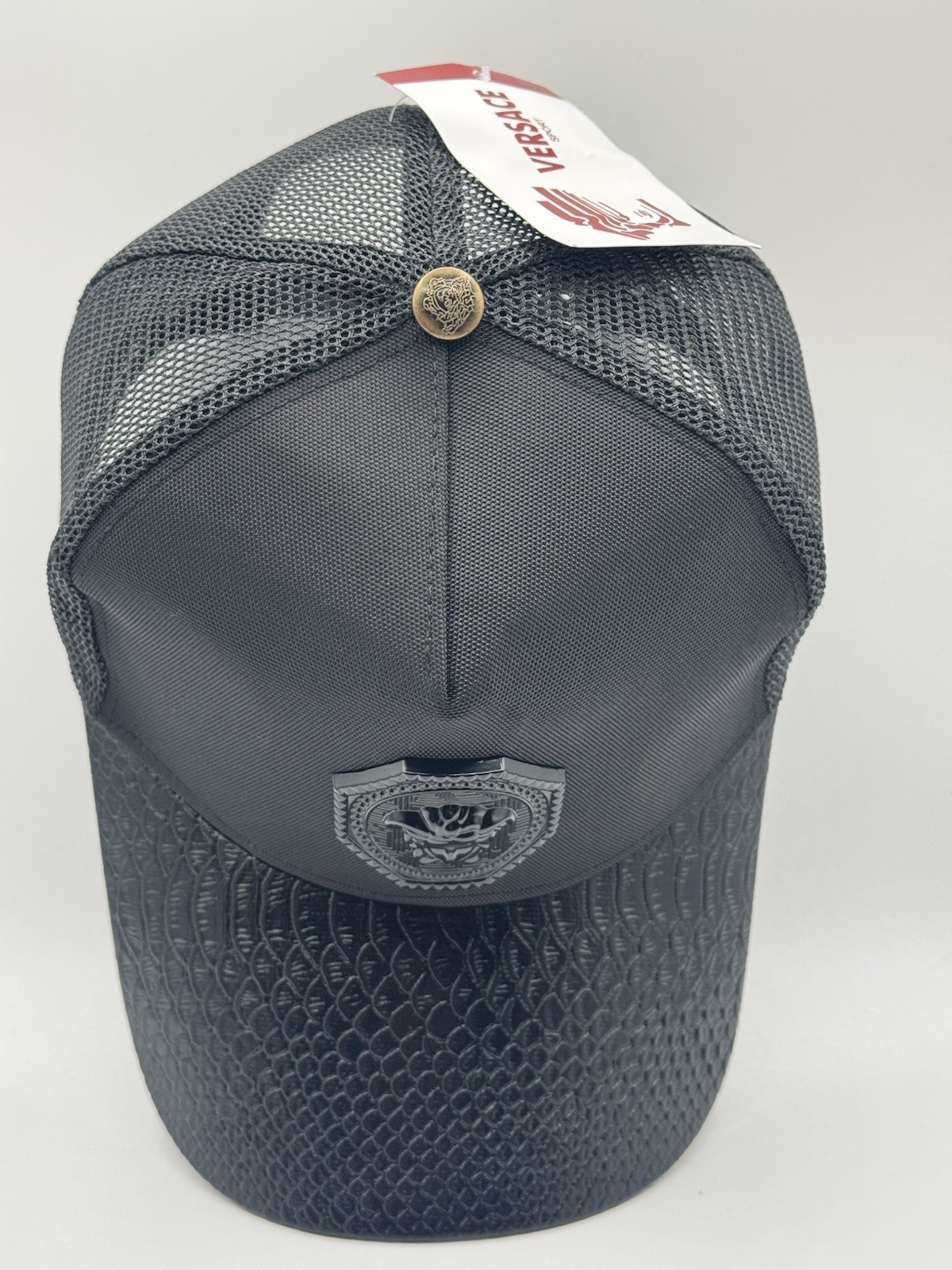 Black Medusa Snakeskin Trucker Hat