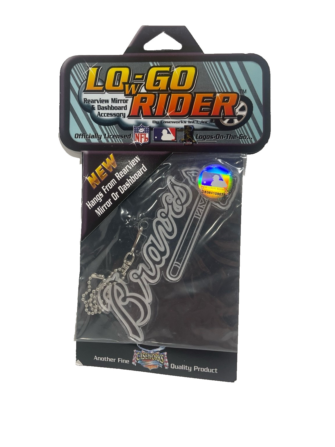 Atlanta Braves Lo-Go Rider Mirror Accessory MLB Caseworks Car Hanger NEW