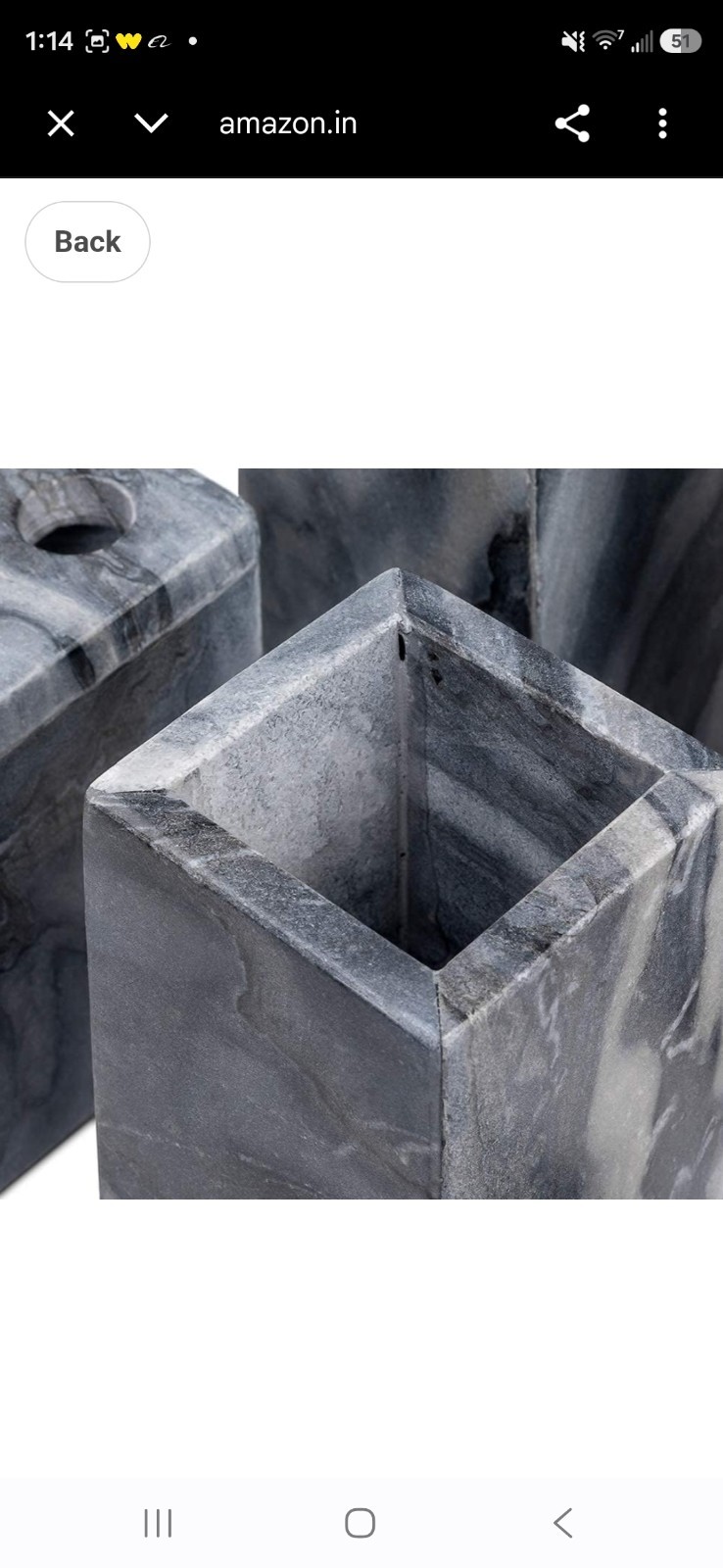 6 Piece Natural Marble Bathroom Accessory Set