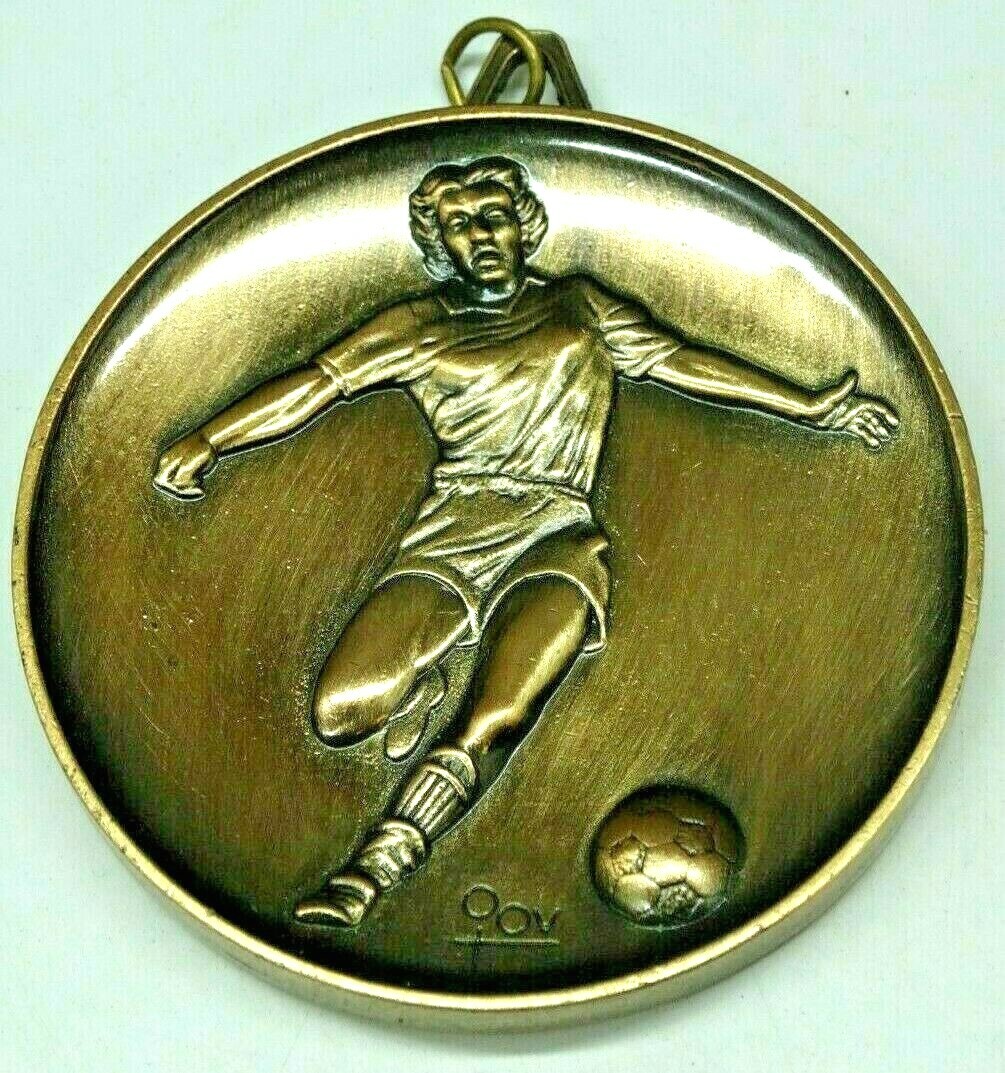 Female Soccer Medal Engravable 2 1/2 Inch Vintage 1990's