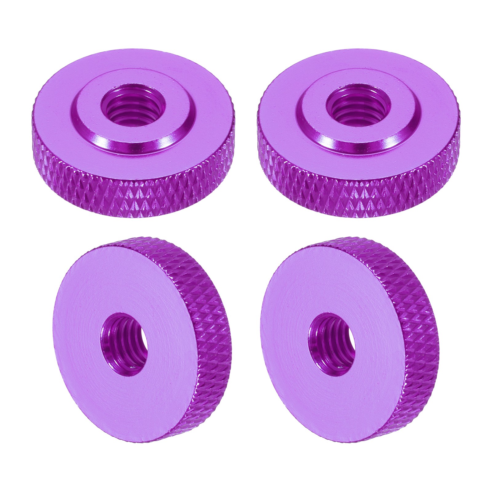 4Pcs M6x20mmx6mm Shoulder Knurled Thumb Nuts, Purple
