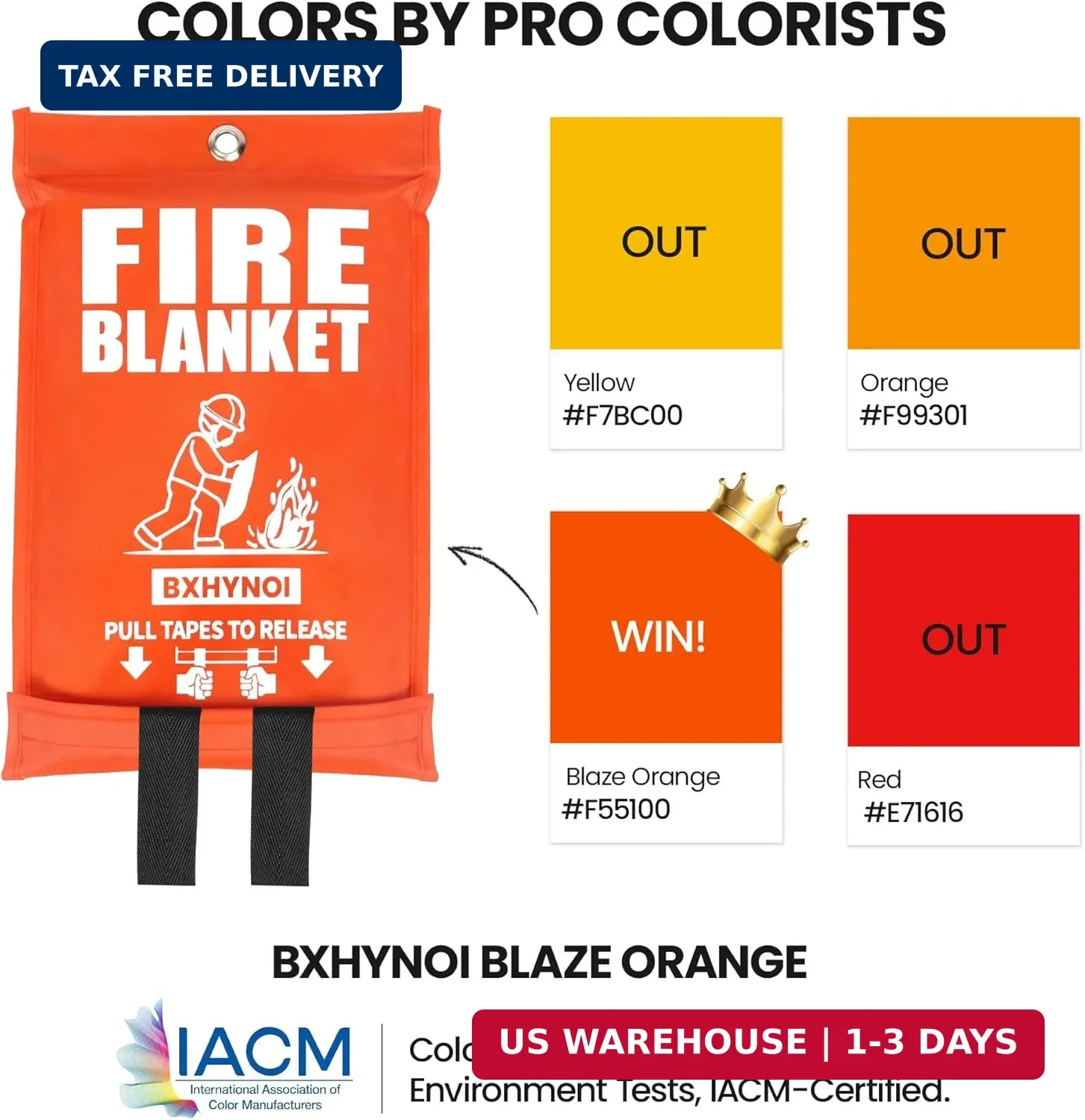 Emergency Fire Blanket 4 Pack 40"x40", Essential Fire Safety Blanket for Kitchen